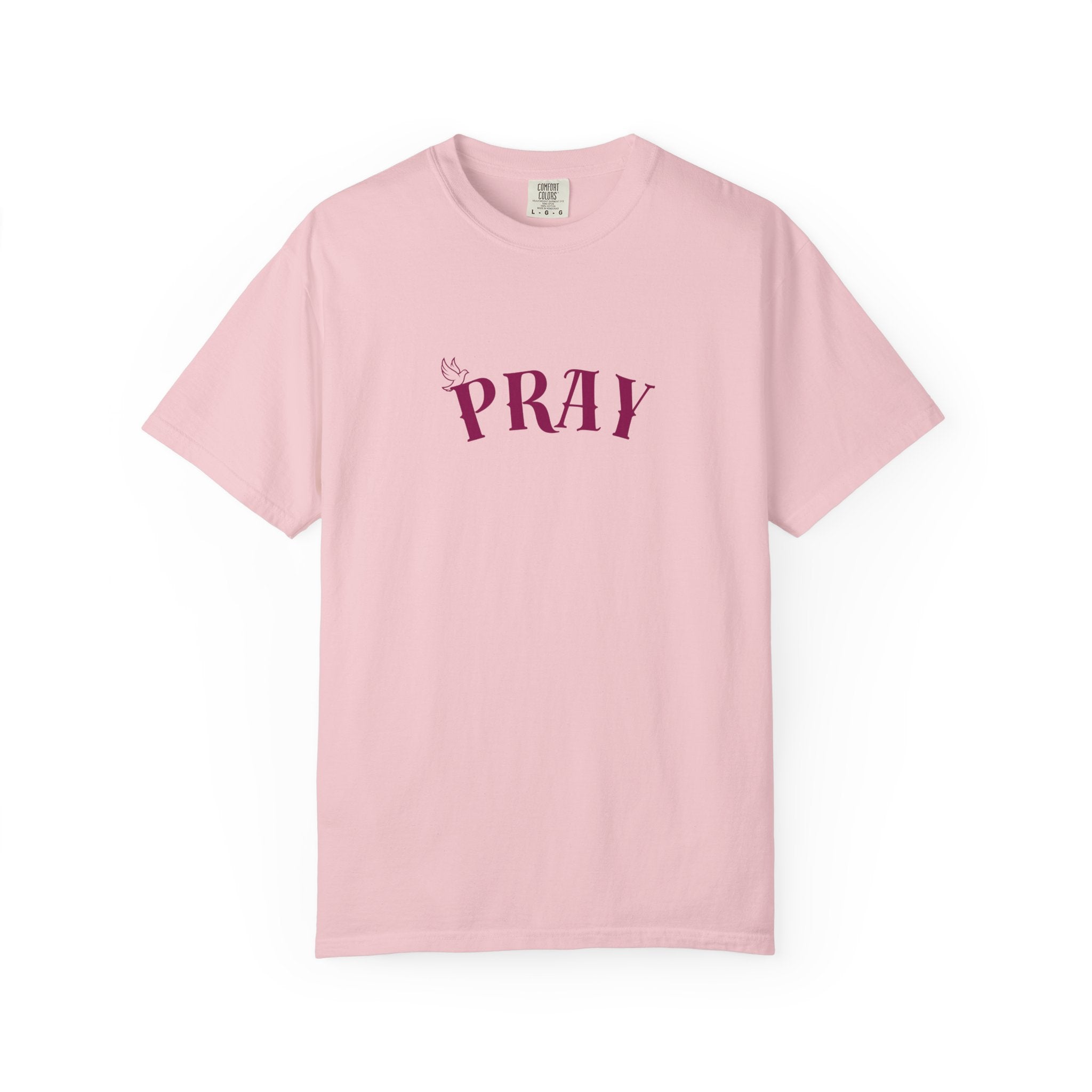 Pray Graphic T-Shirt — "Pray" Front & Praying Hands Back Spiritual Tee