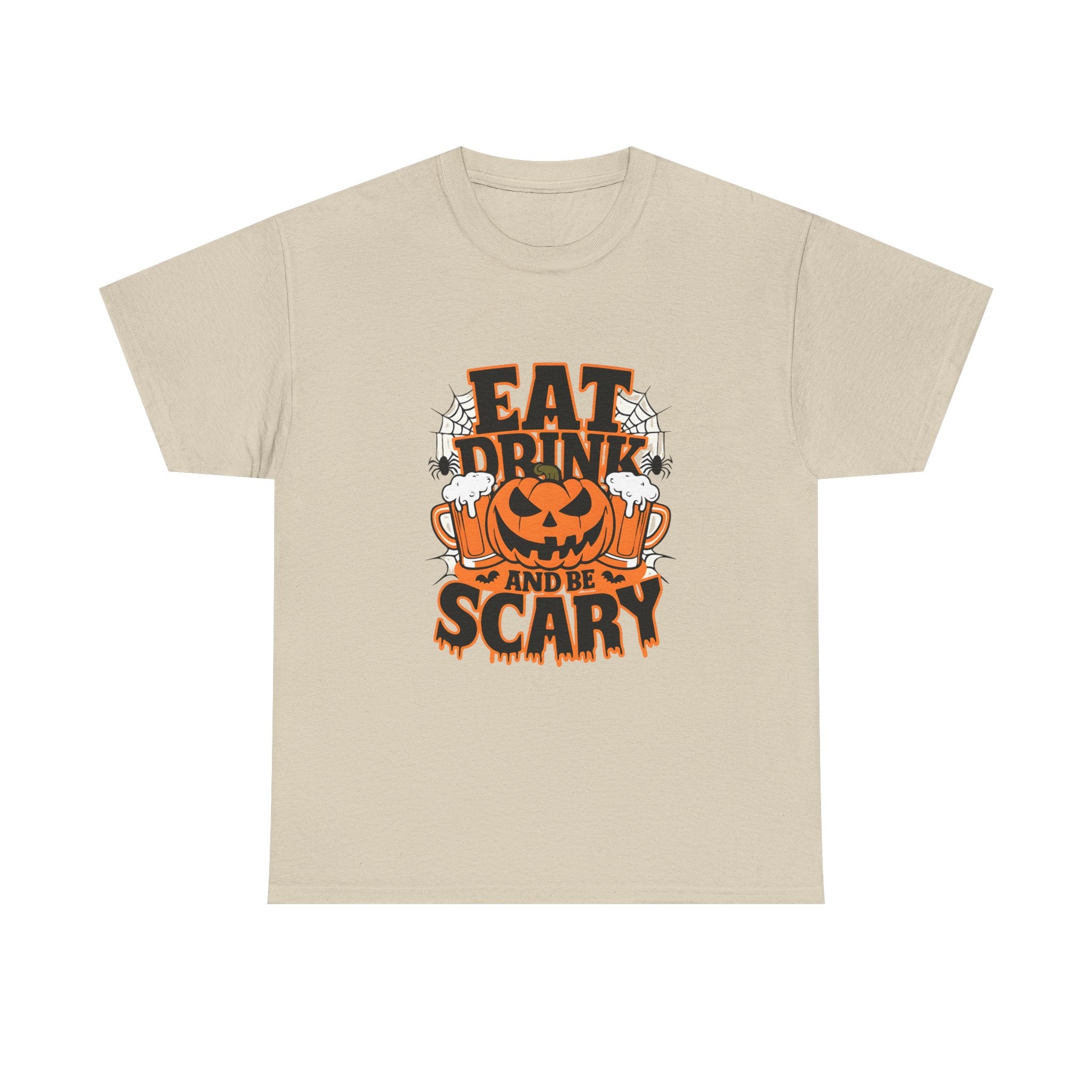 Halloween Fun Unisex Tee - Eat, Drink, and Be Scary Shirt, Autumn Apparel, Spooky Party T-Shirt, October Fest Top, Halloween Gift