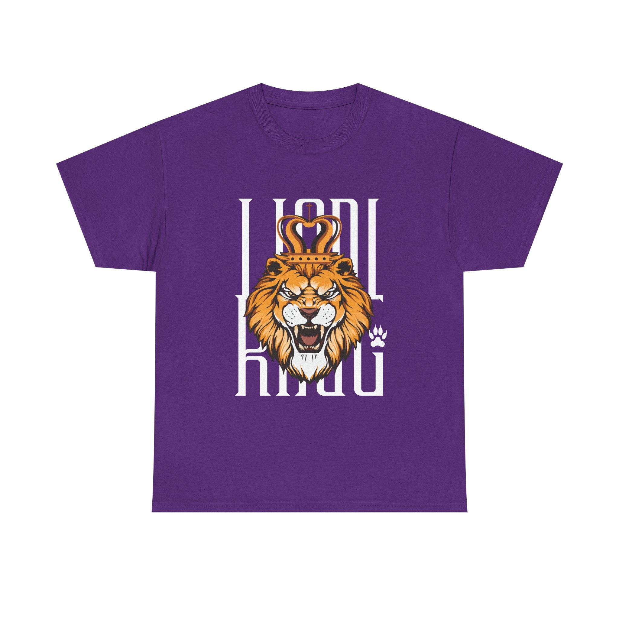 Bold Lion King Graphic Tee | Unisex Heavy Cotton Shirt for Animal Lovers, Gifts for Him, Funny T-Shirt, Wardrobe Essential, Casual Wear