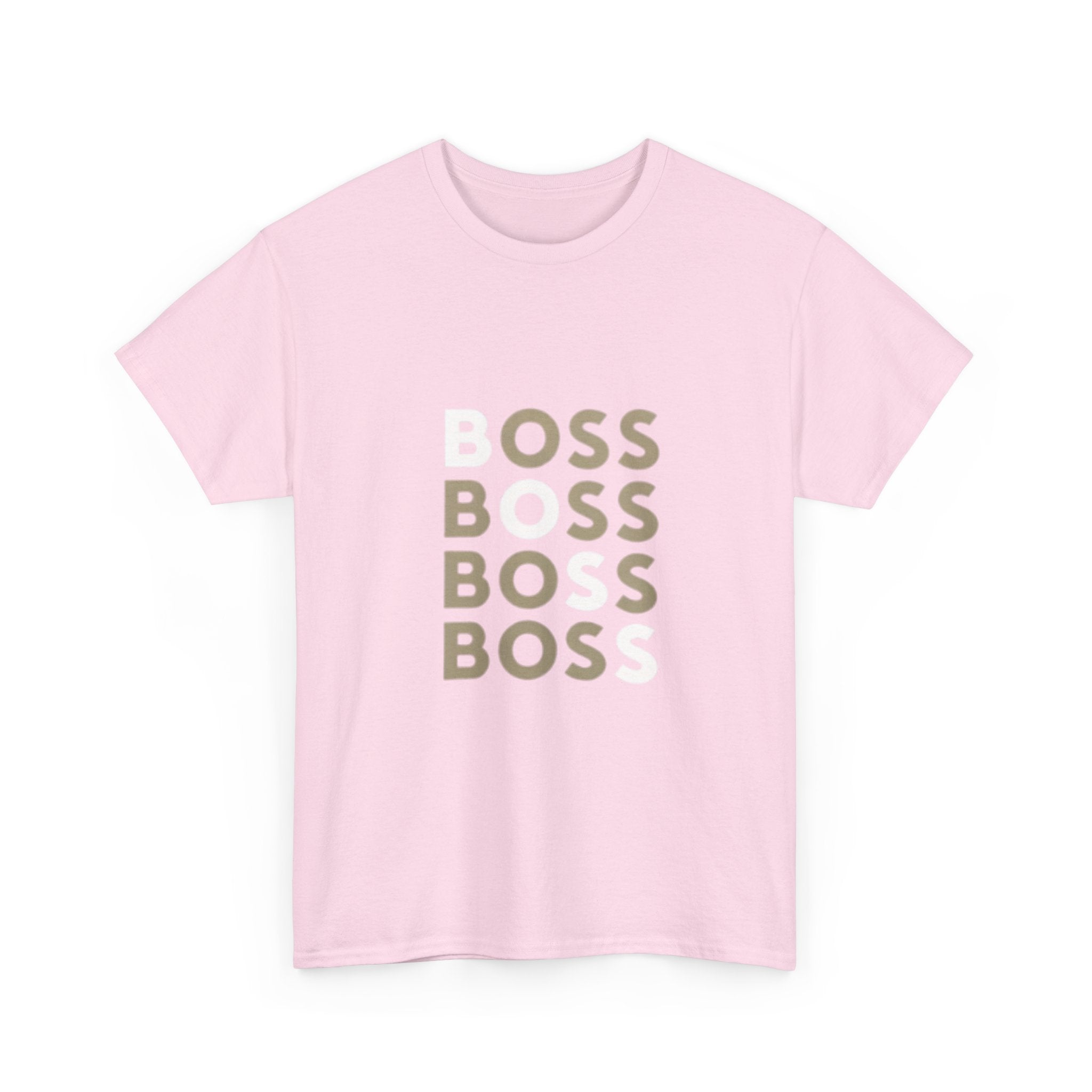 Boss Repeat Graphic Tee — Retro Stacked 'BOSS' Design