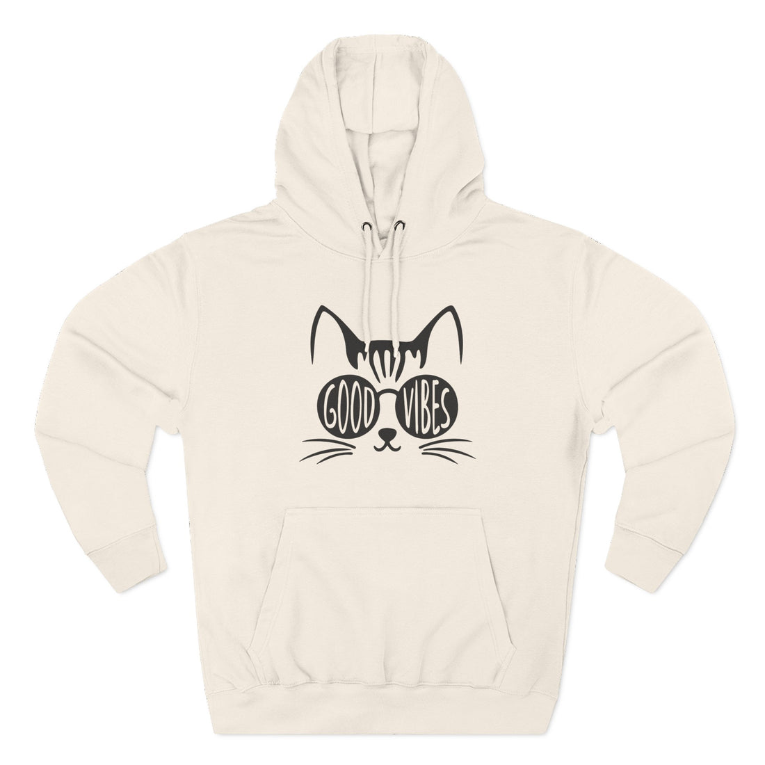 Good Vibes Cat Hoodie for Cozy Days, Cute Cat Lover Gift, Relaxed Fashion, Cat Themed Apparel, Perfect for Casual Wear
