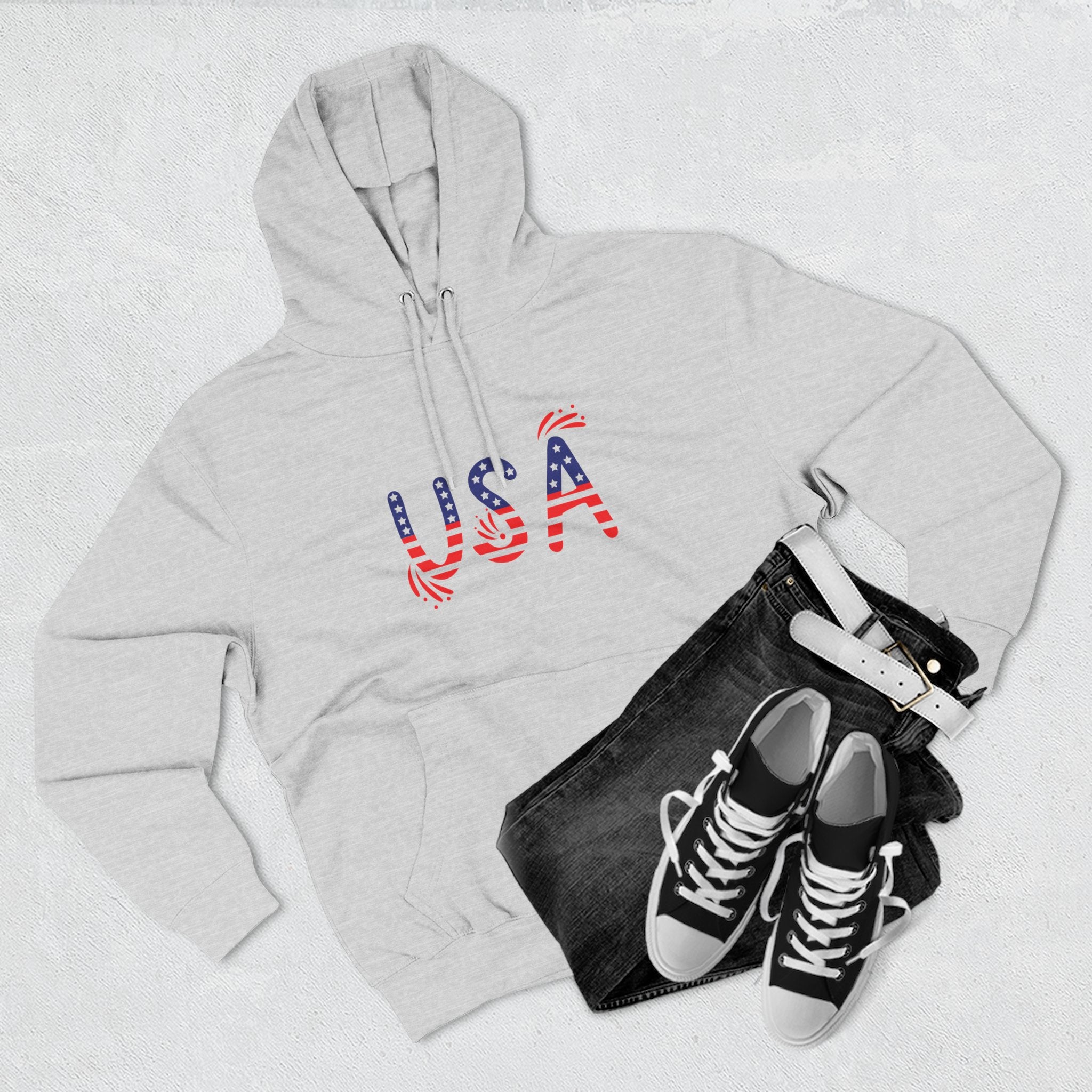 Patriotic USA Fleece Hoodie