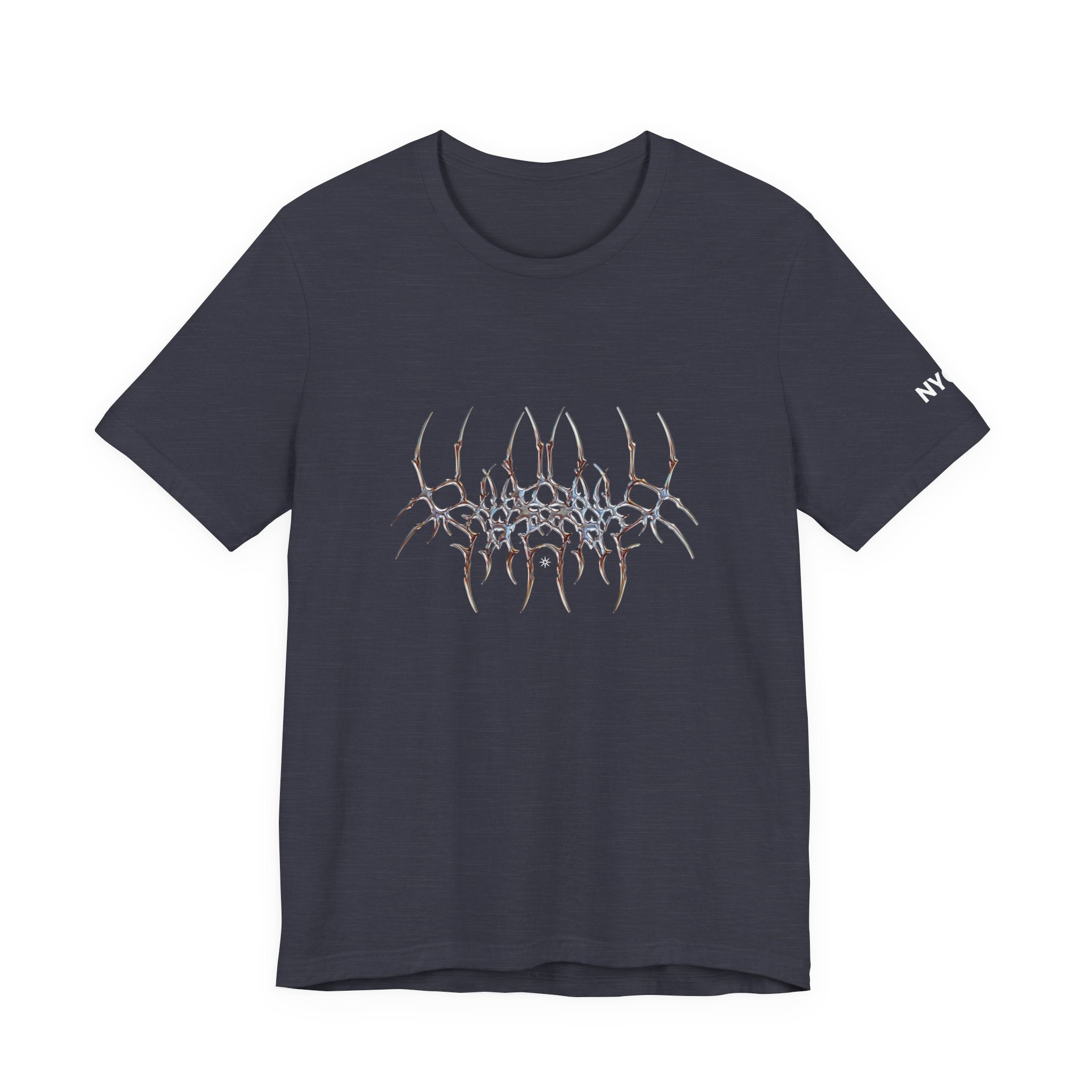 Gothic Spider Web Graphic Tee — Trippy Dark Metal Design