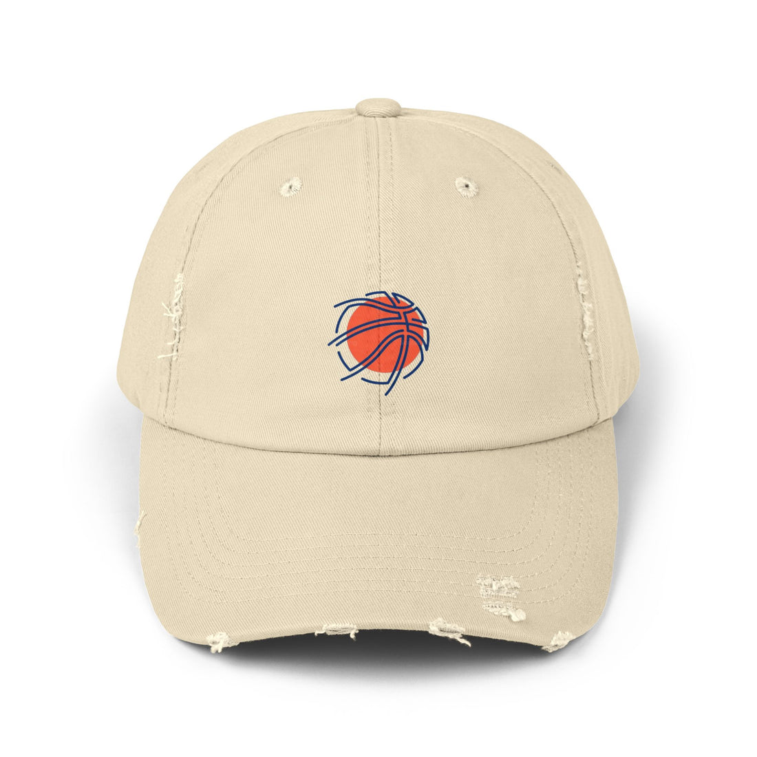 Distressed Basketball Dad Hat — Vintage Worn Hoop Cap