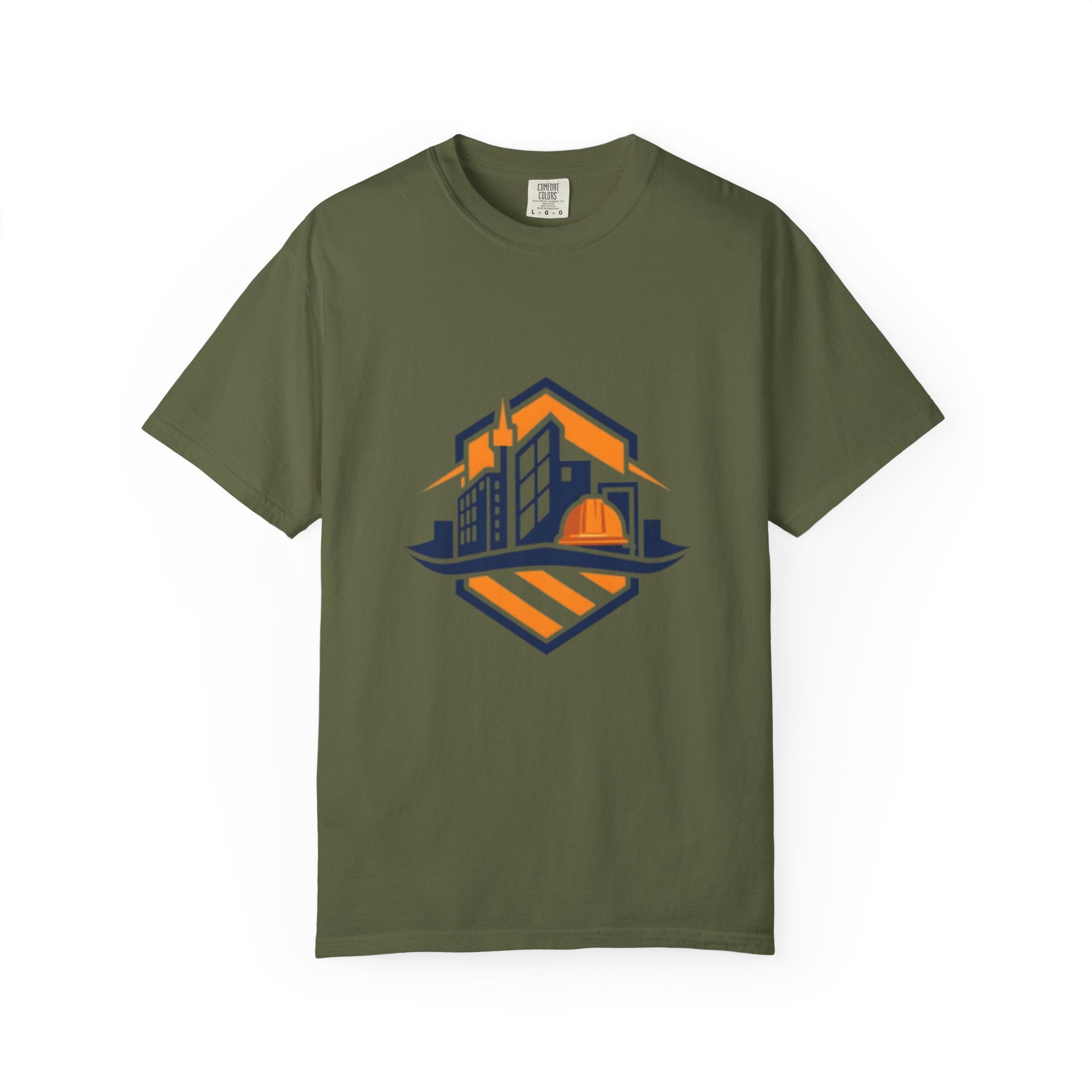 Real Estate Logo T-Shirt — Modern Cityscape Home Builder Graphic Tee