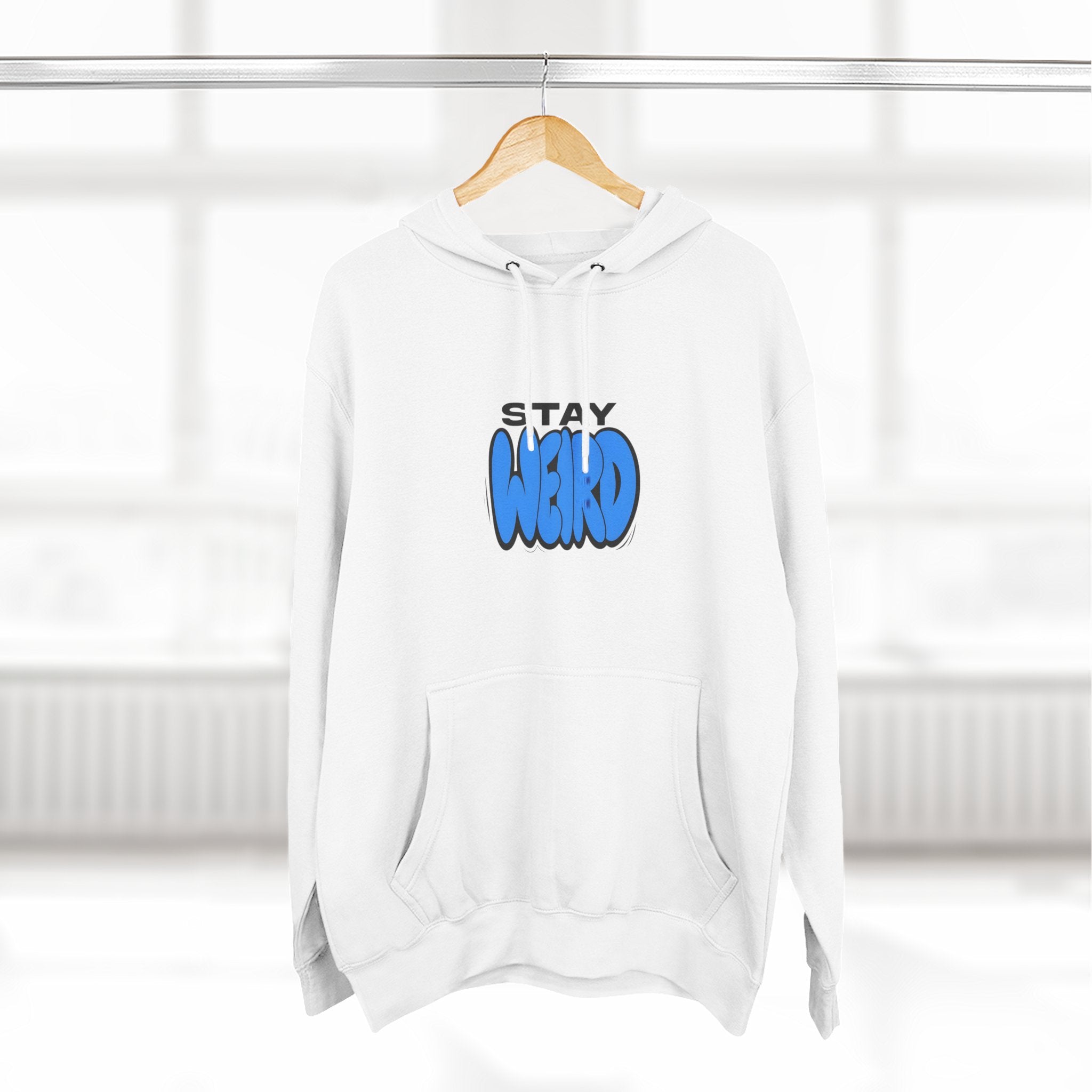Stay Weird Hoodie — Cute Blue Graphic Fleece Pullover