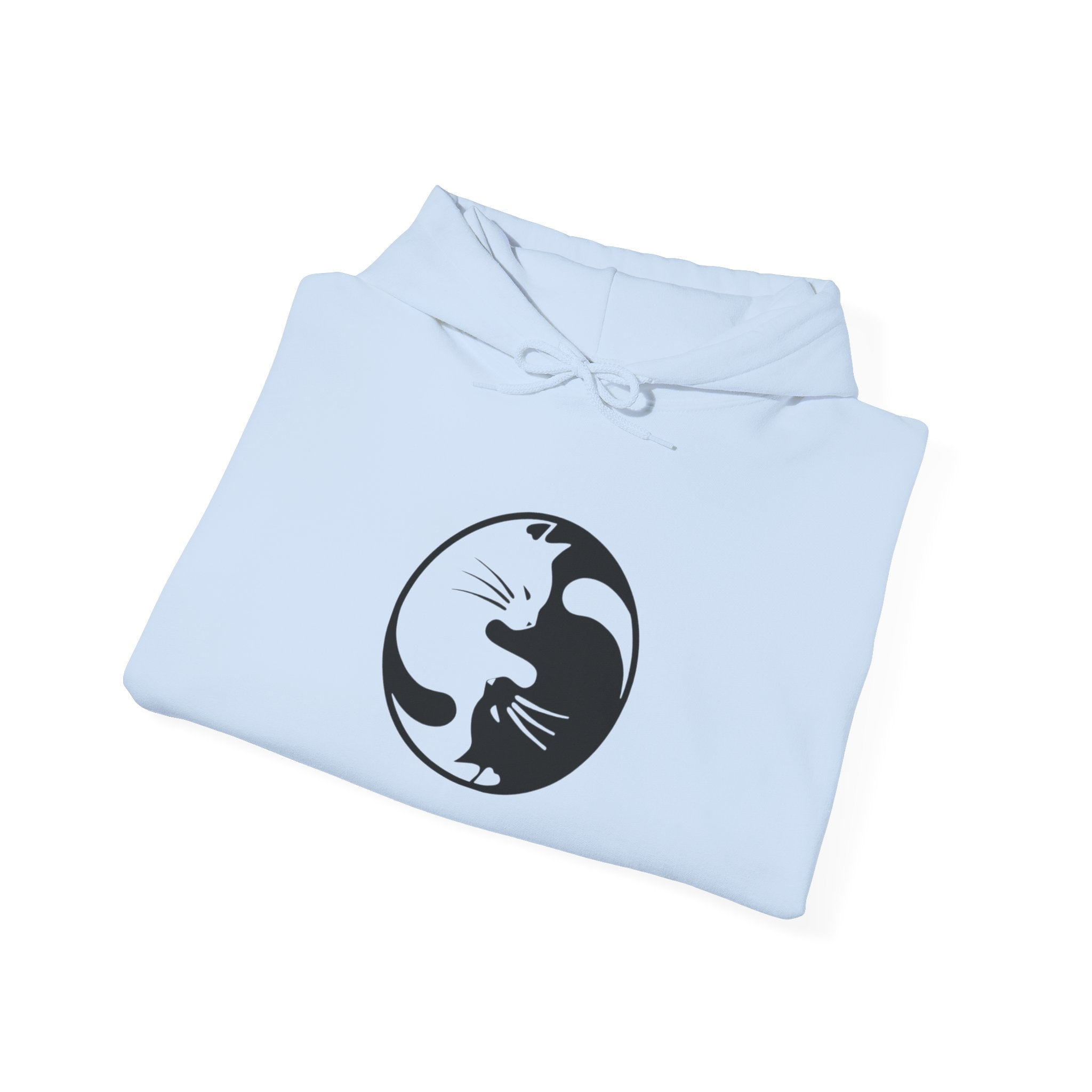 Cat Yin Yang Unisex Hoodie, Cozy Cat Lover Sweatshirt, Perfect Gift for Pet Owners, Trendy Casual Wear, Ideal for Everyday Comfort