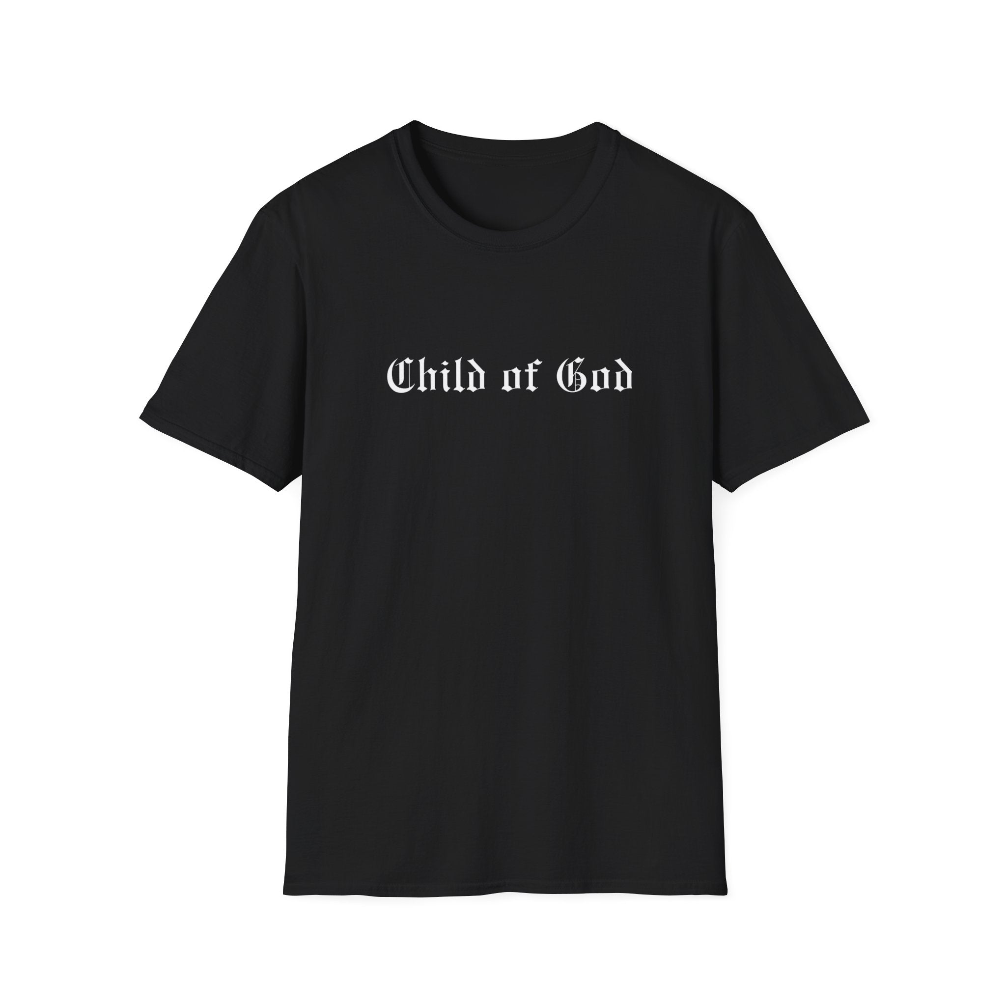Child of God T-Shirt — Gothic Script Faith Tee with Bible Verse (Christian Apparel)