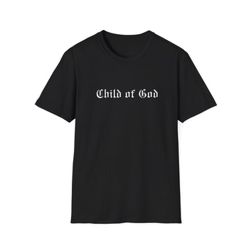 Child of God T-Shirt — Gothic Script Faith Tee with Bible Verse (Christian Apparel)