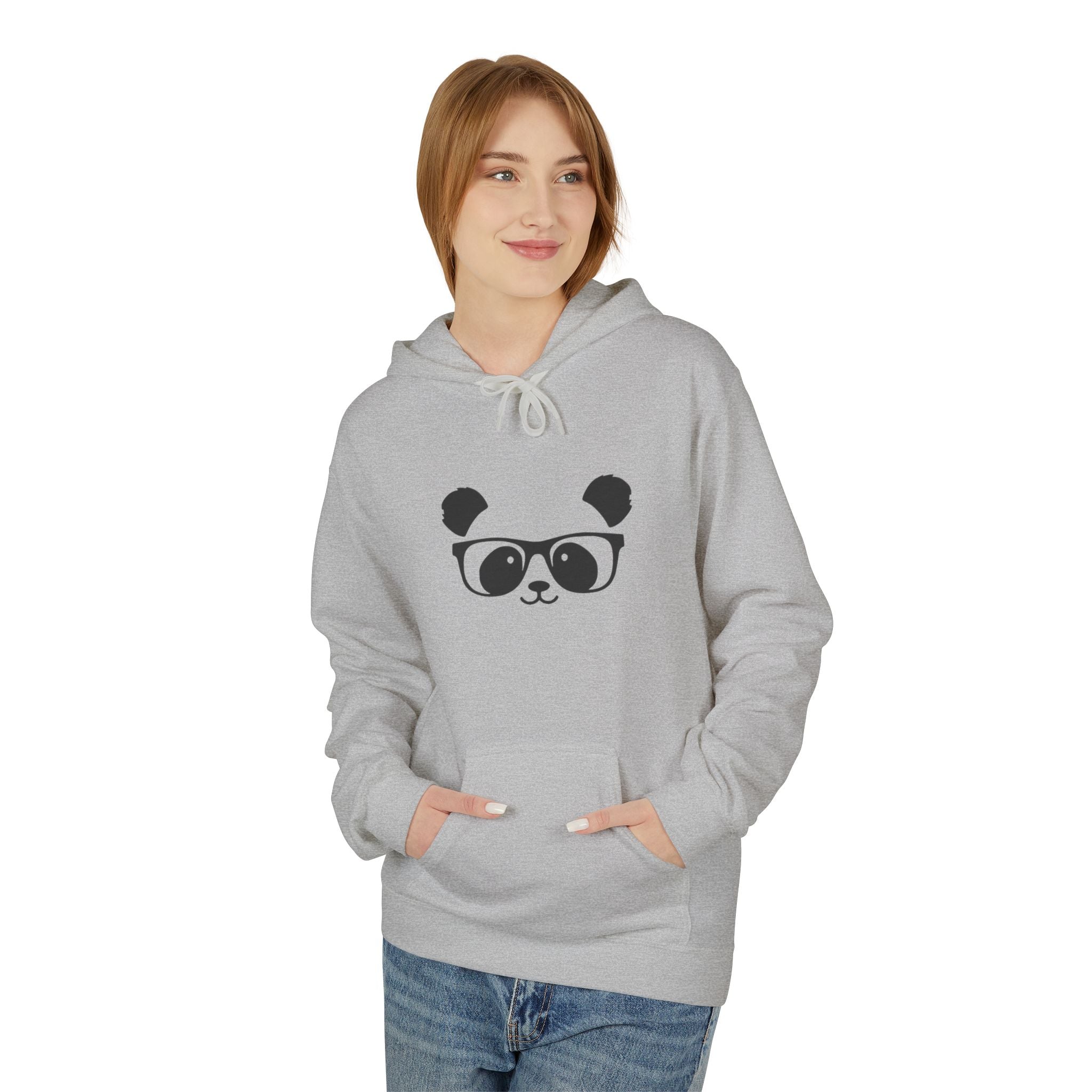 Panda Glasses Hoodie — Cute Minimalist Panda Face Pullover