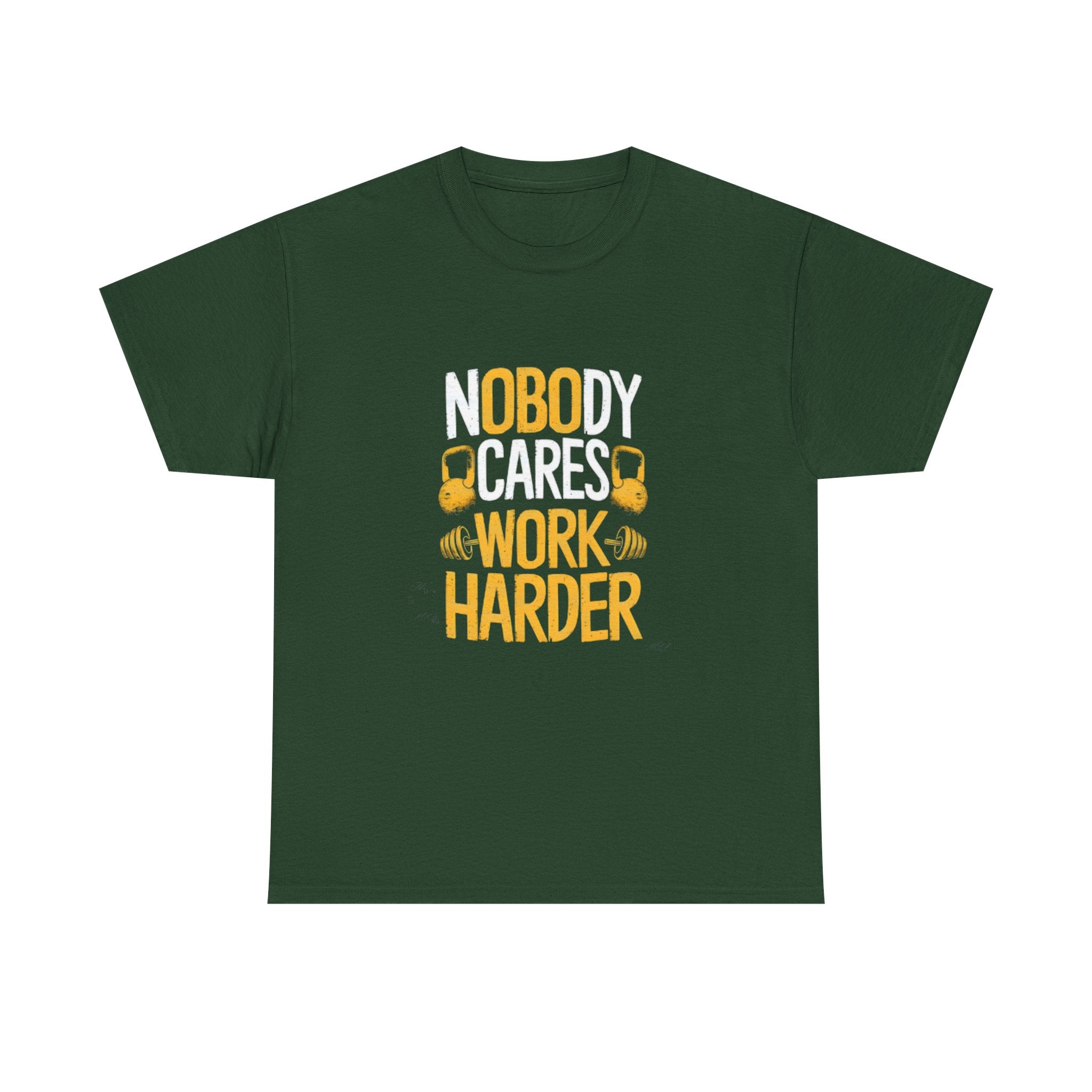 Workout Tee — "Nobody Cares, Work Harder" Motivational Gym T‑Shirt