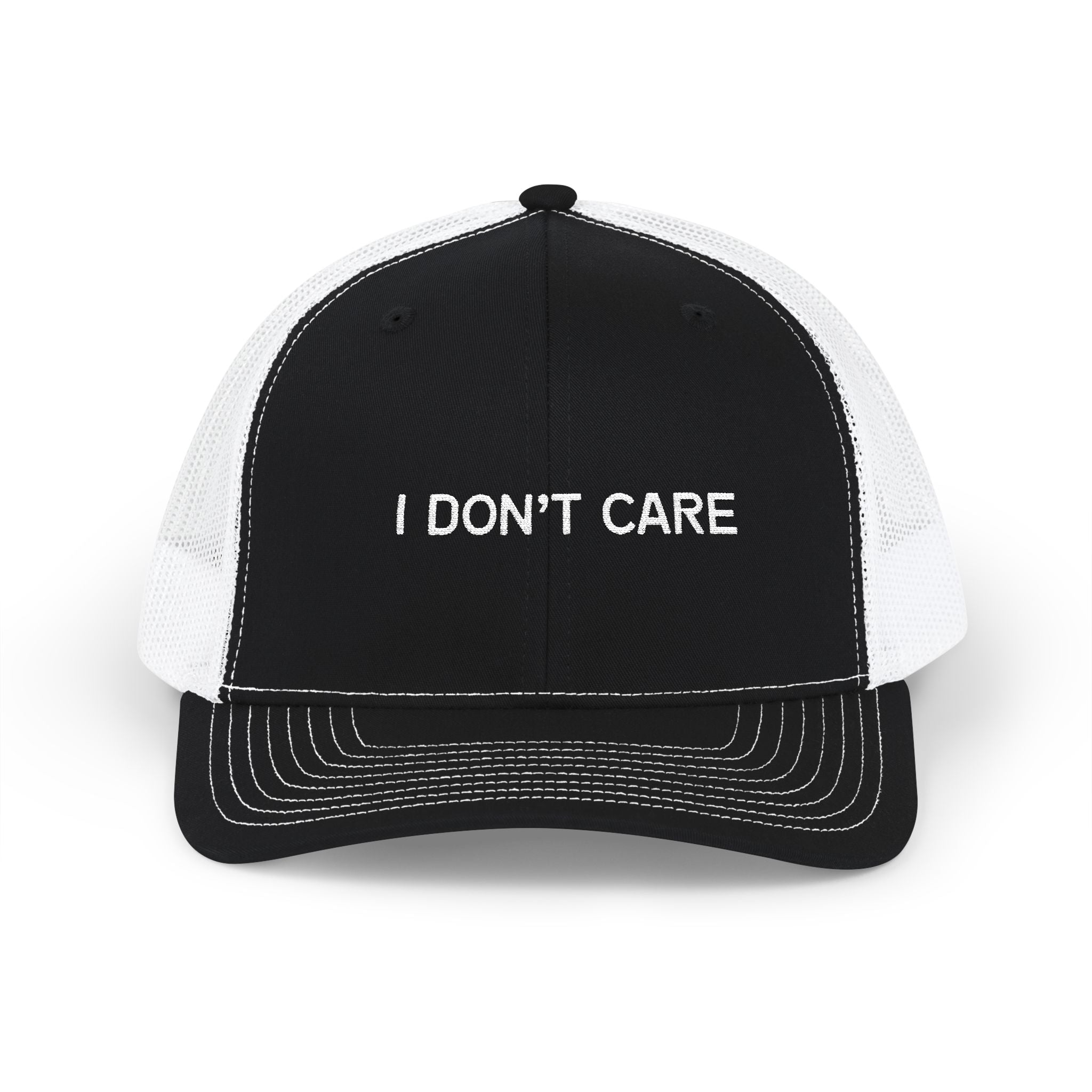 I Don't Care Embroidered Trucker Cap