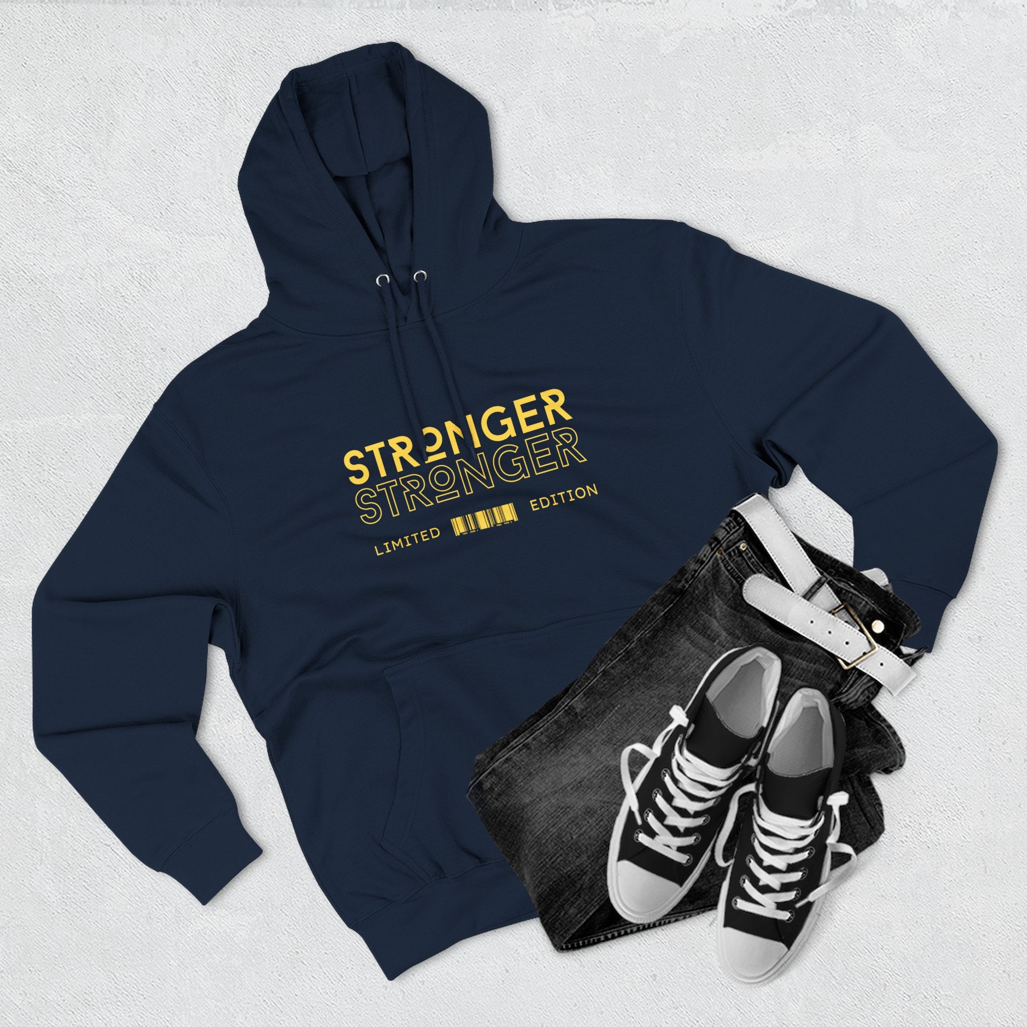 Stronger Stronger Limited Edition Hoodie — Motivational Graphic Fleece Hoodie
