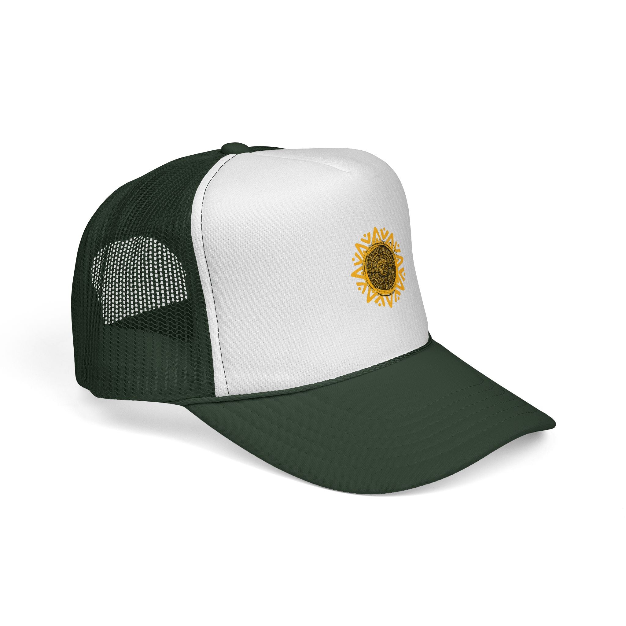 Sunflower Mandala Trucker Cap — Floral Mesh Back Hat for Outdoor & Casual Wear