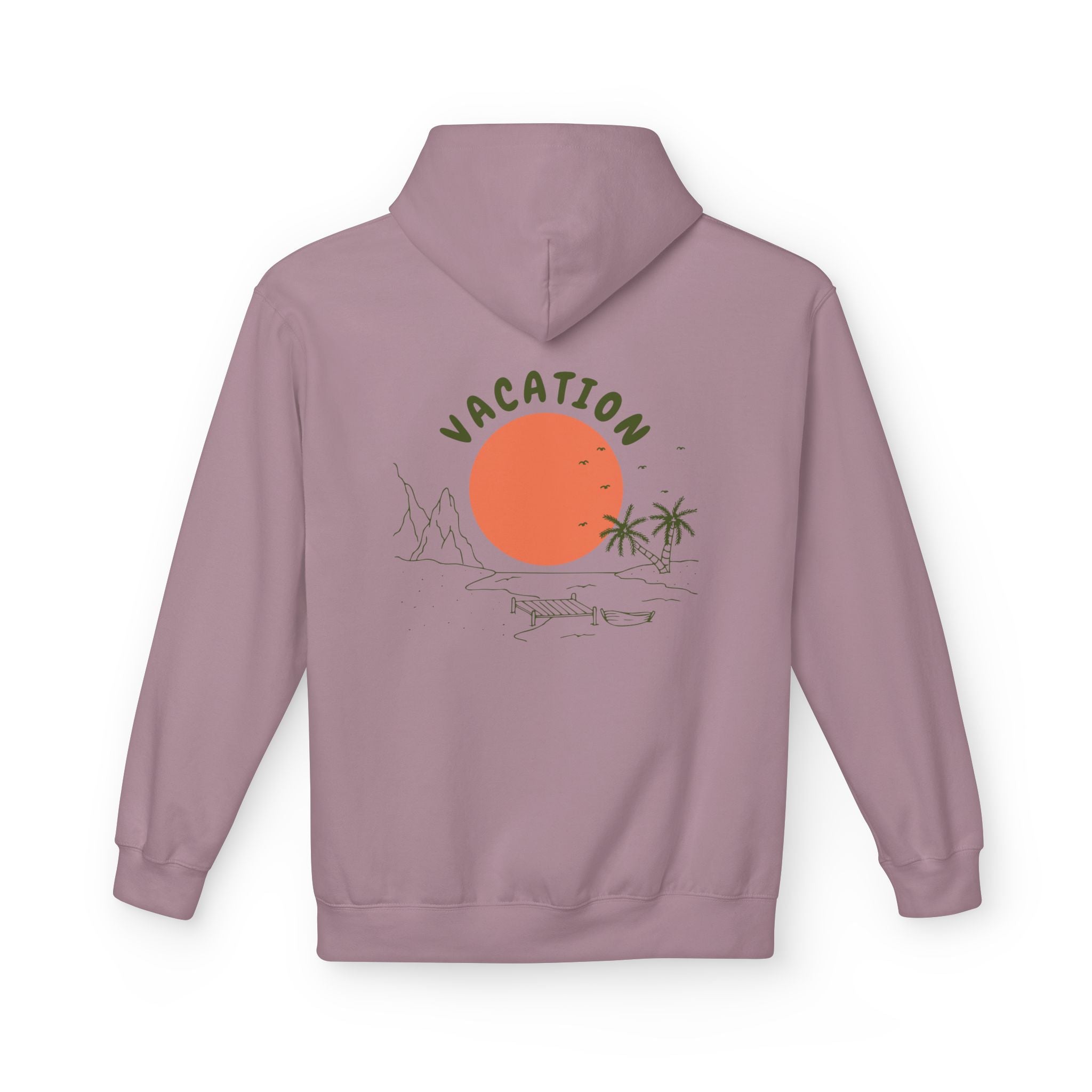 Vacation Graphic Hoodie — Retro Sunset Beach Pullover