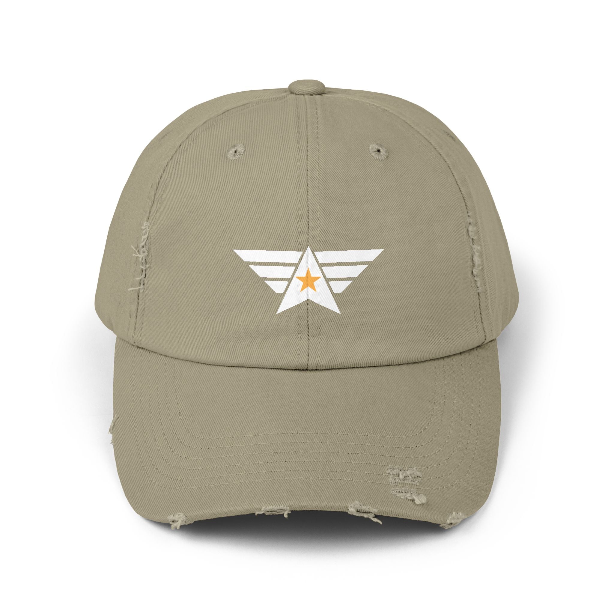 Distressed Unisex Cap with Star Emblem