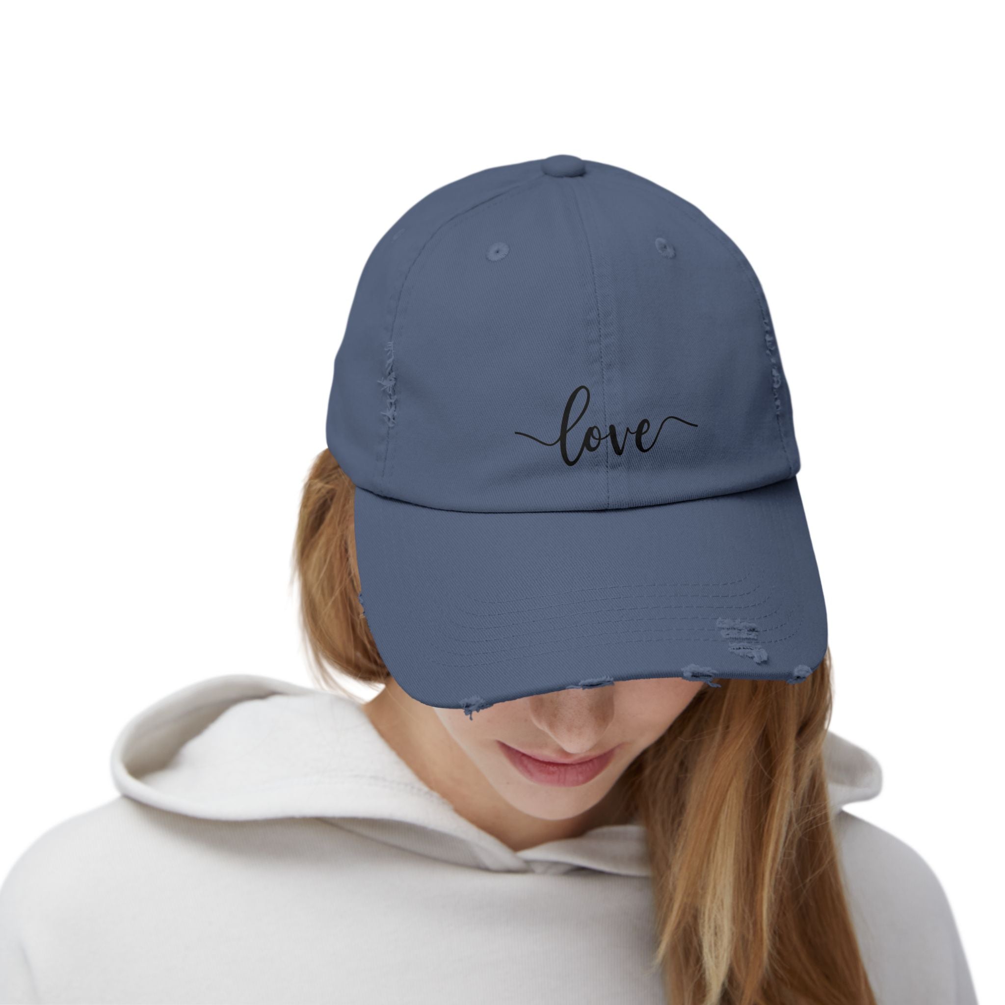 Love Distressed Cap - Casual Style, Gift for Him/Her, Summer Accessory, Trendy Hat, Everyday Wear