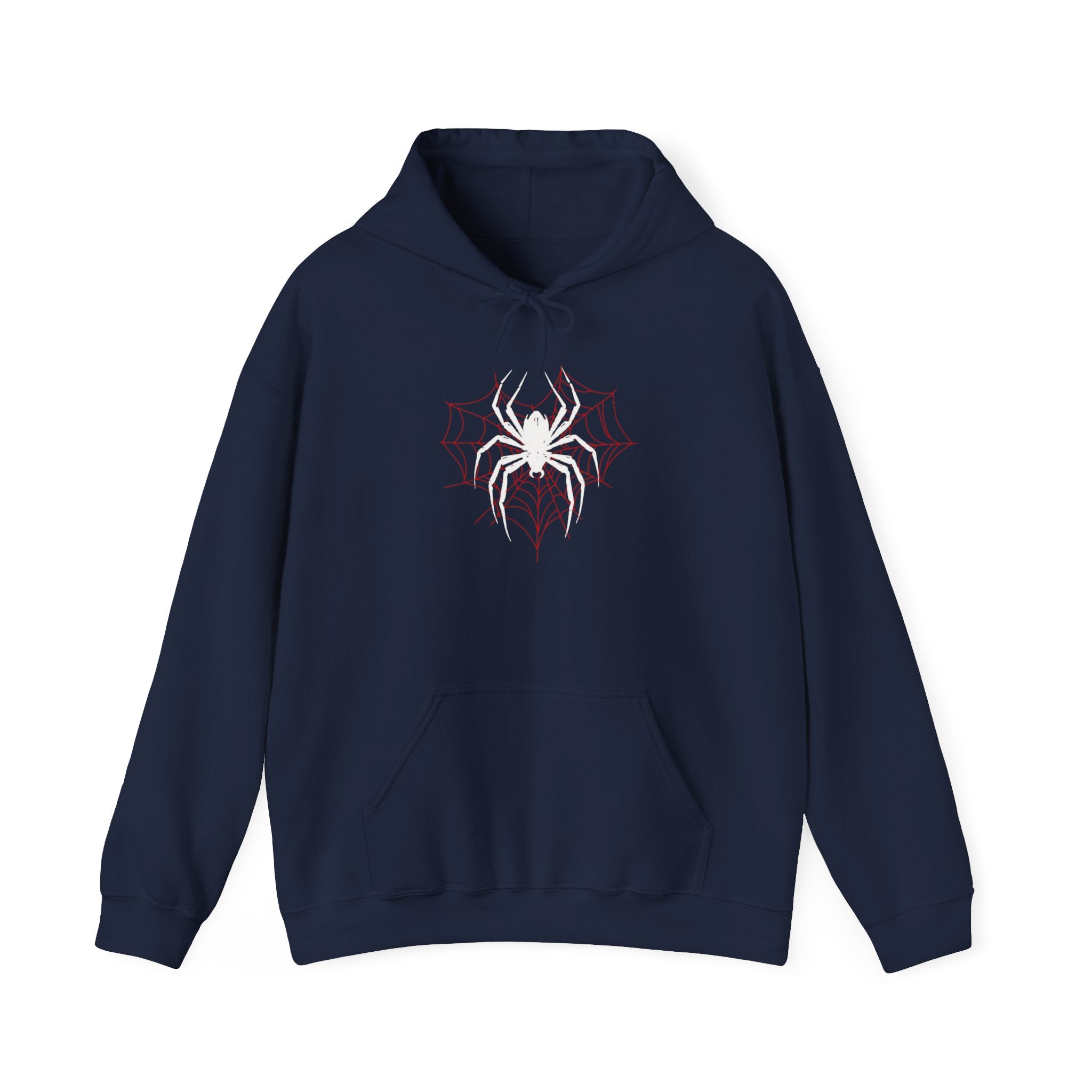 Spider Web Unisex Hoodie, Cozy Sweatshirt, Halloween Apparel, Gothic Fashion, Gift for Spider Lovers, Fall Fashion
