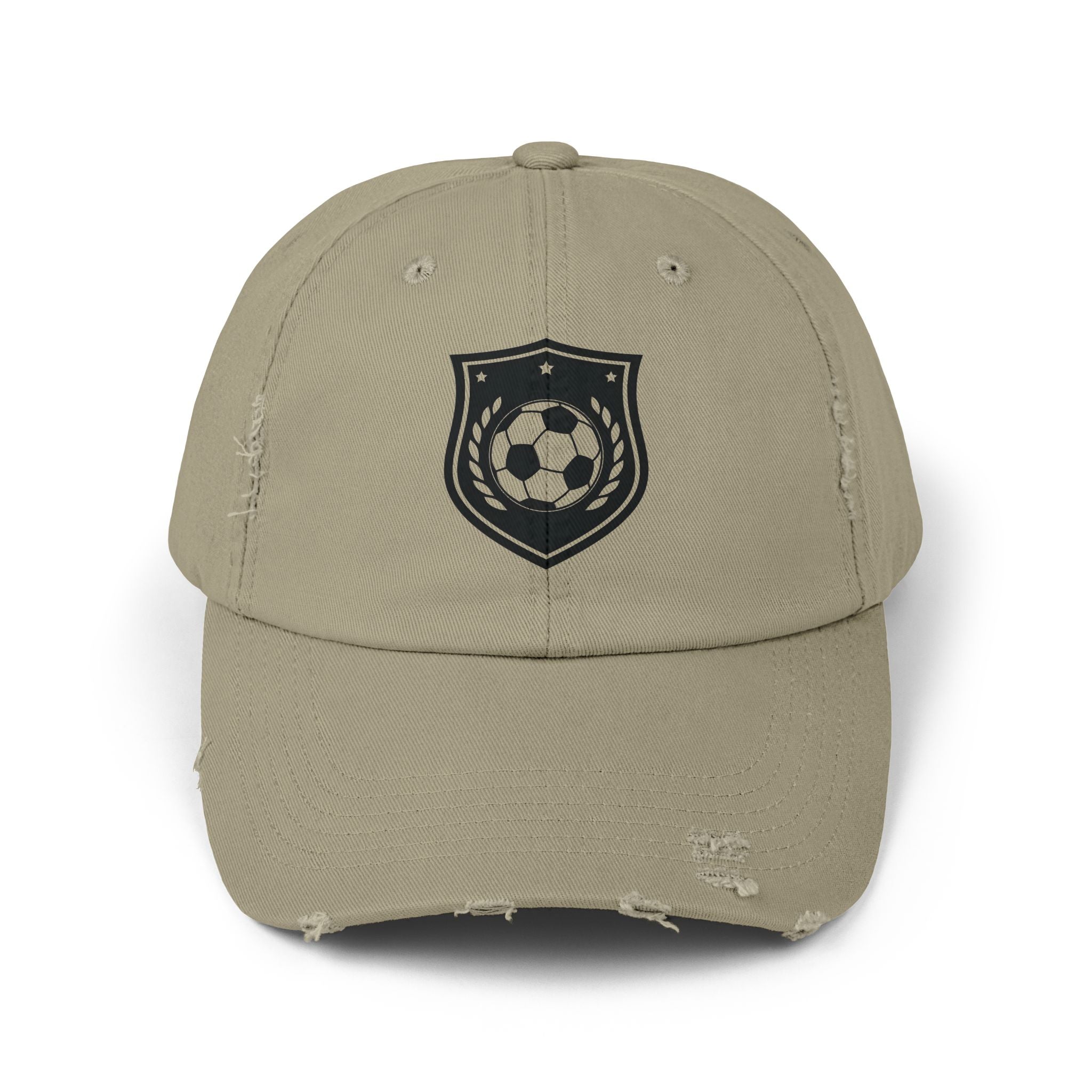 Distressed Soccer Emblem Cap — Vintage Soccer Dad Hat