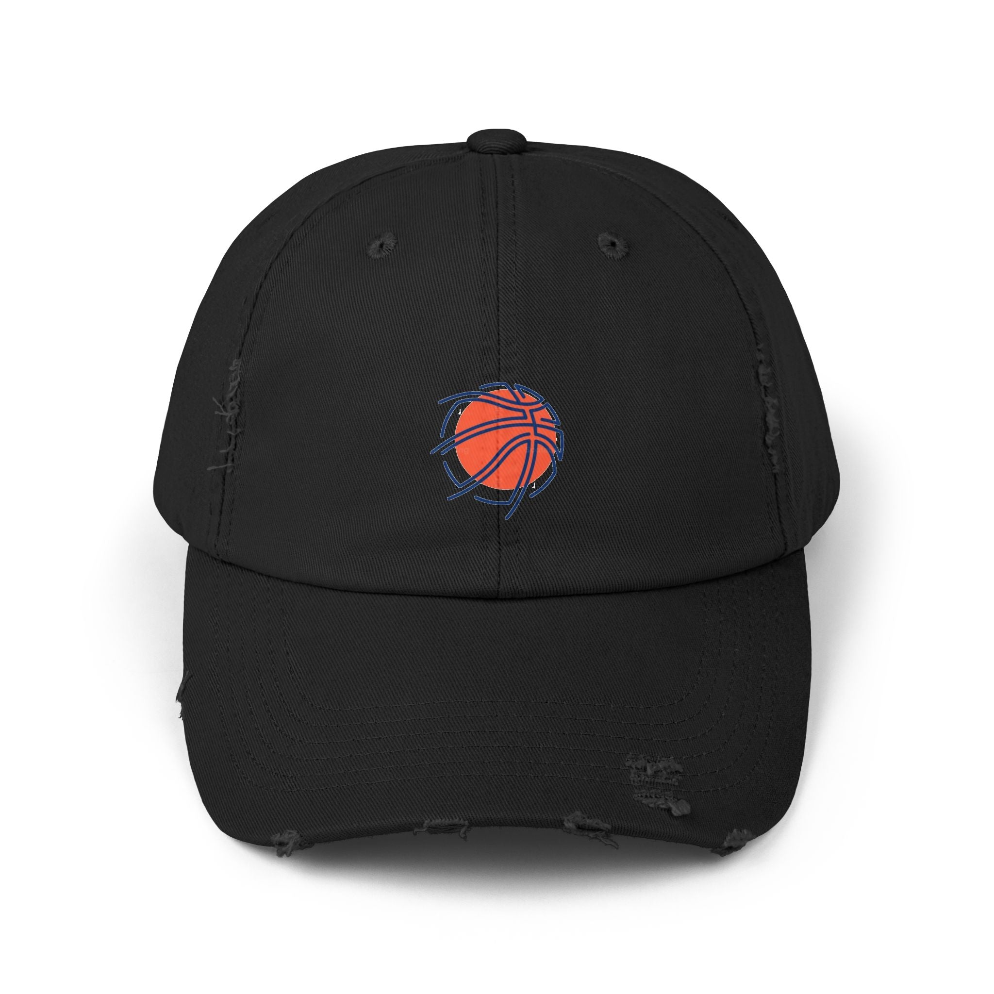 Distressed Basketball Dad Hat — Vintage Worn Hoop Cap