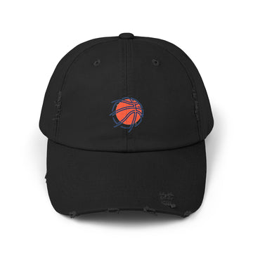 Distressed Basketball Dad Hat — Vintage Worn Hoop Cap