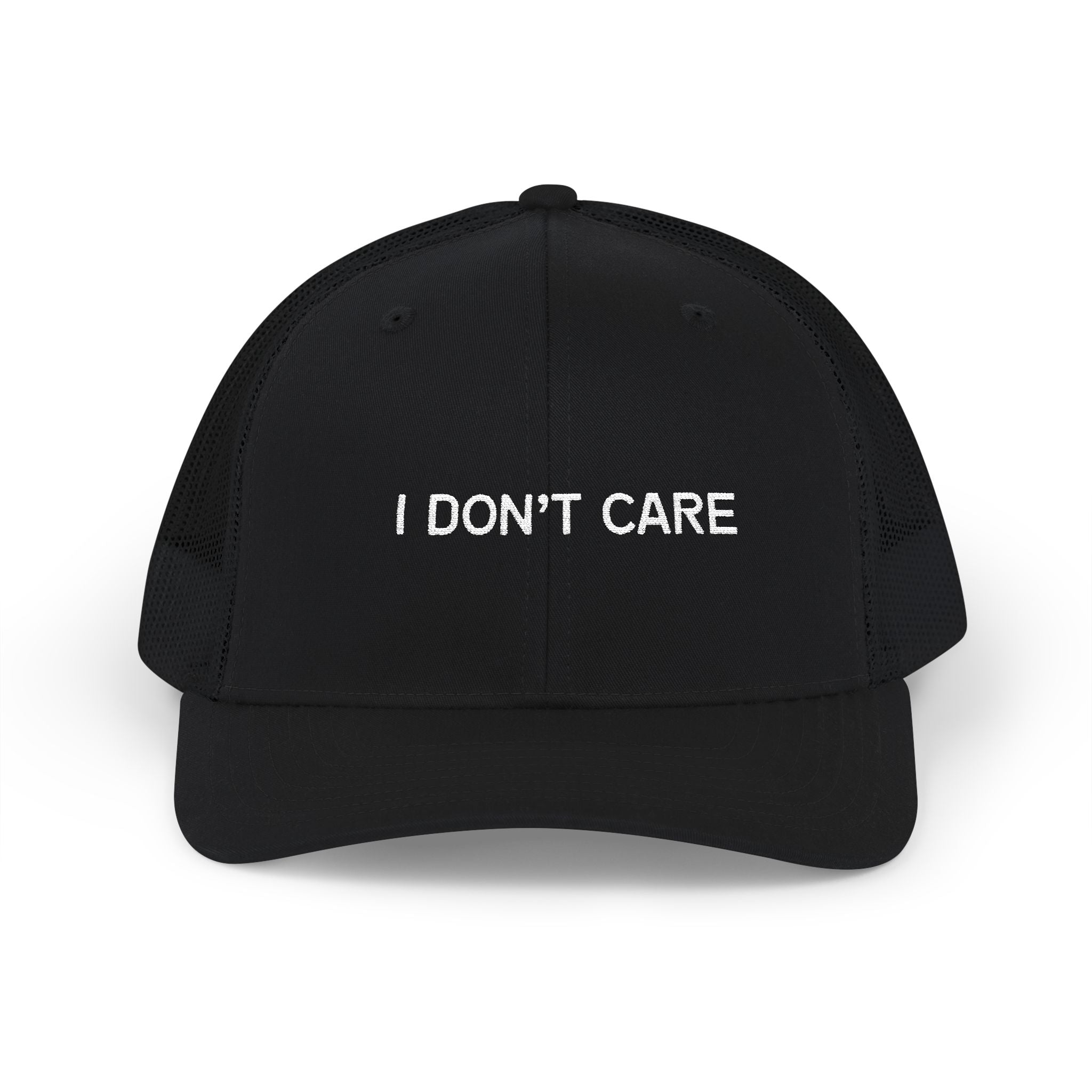 I Don't Care Embroidered Trucker Cap