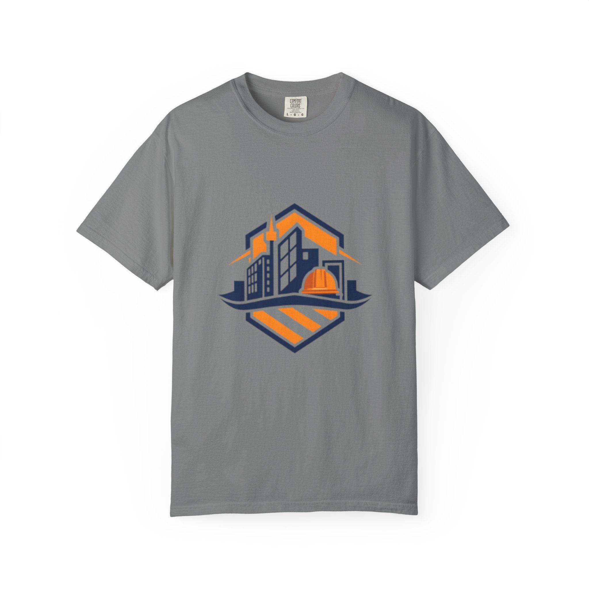 Real Estate Logo T-Shirt — Modern Cityscape Home Builder Graphic Tee