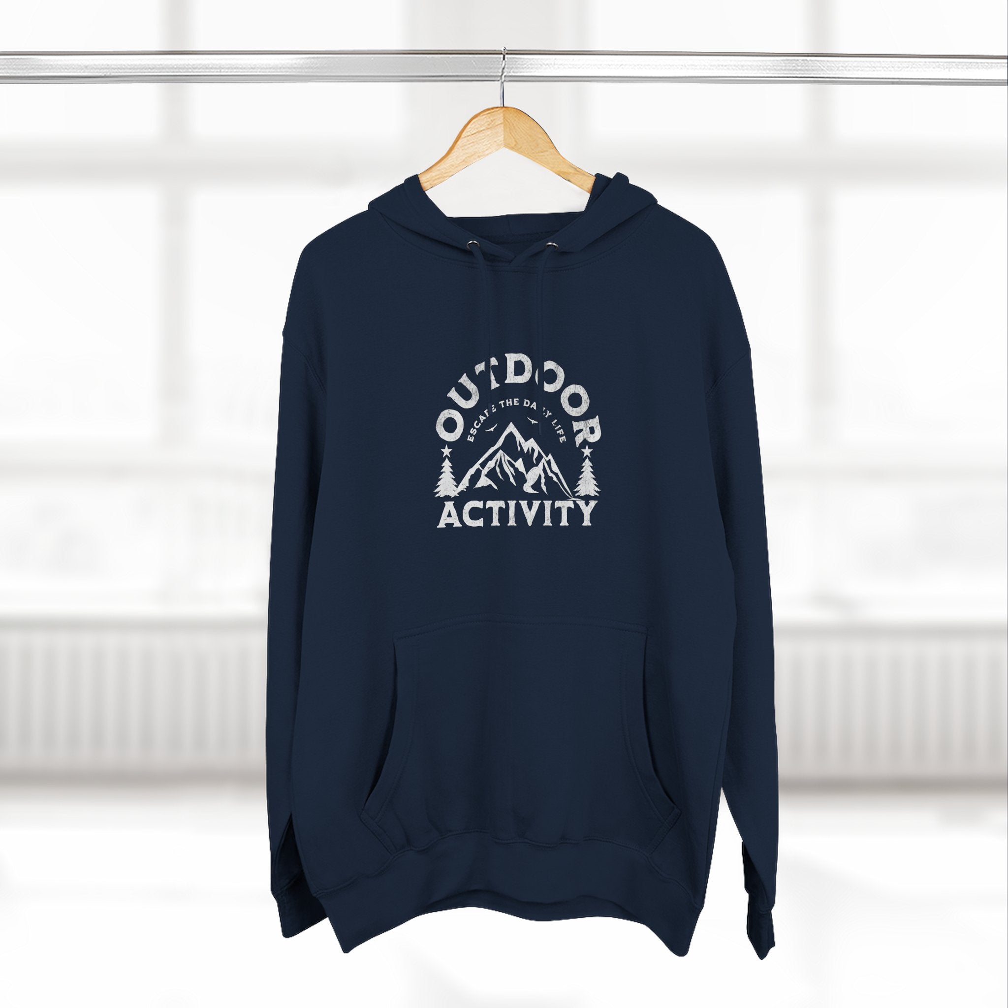 Outdoor Activity Hoodie – Vintage Mountain Camping Graphic Pullover