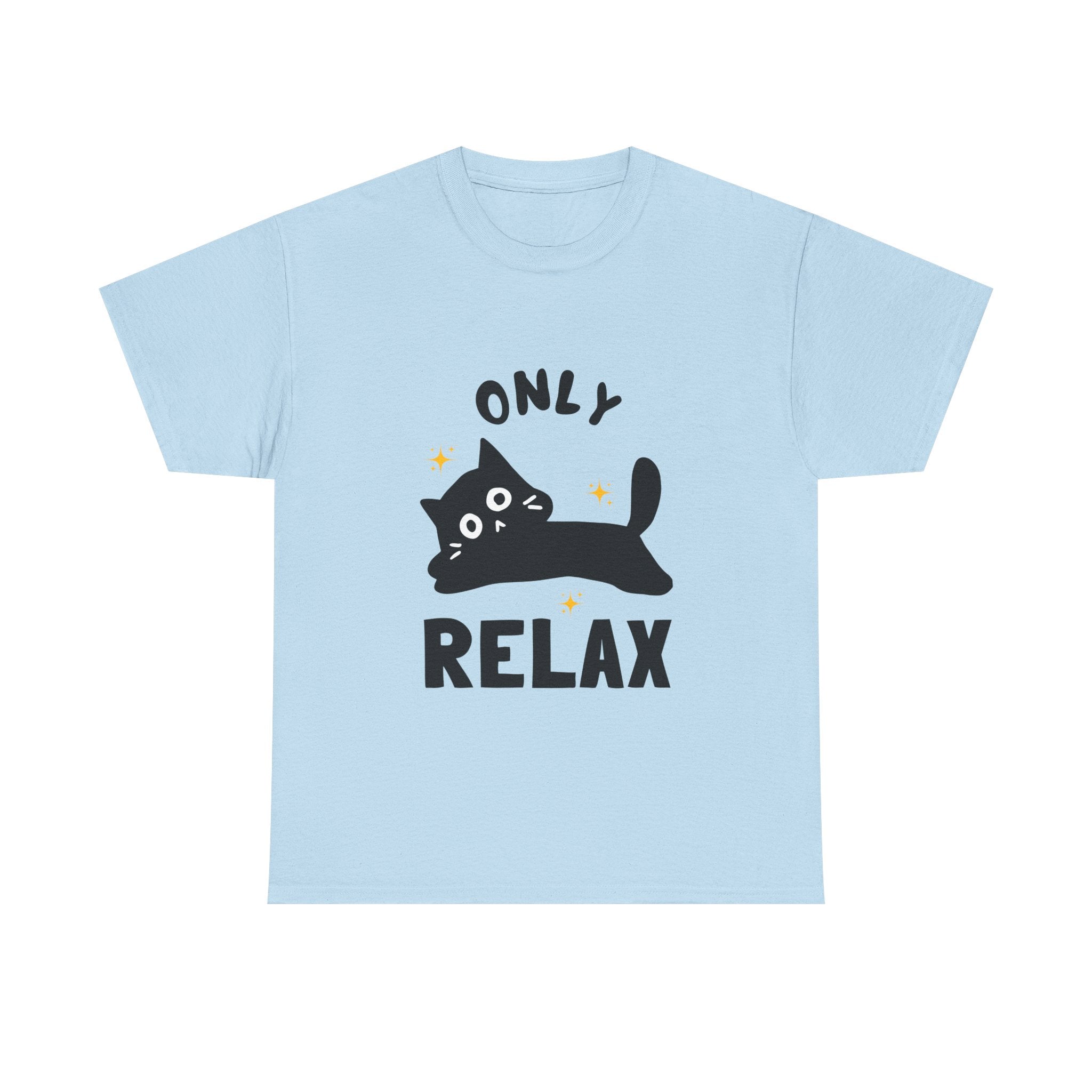 Cute Cat Relaxation Tee, Funny Cat Shirt, Gift for Cat Lovers, Casual Wear, Unisex Heavy Cotton Tee