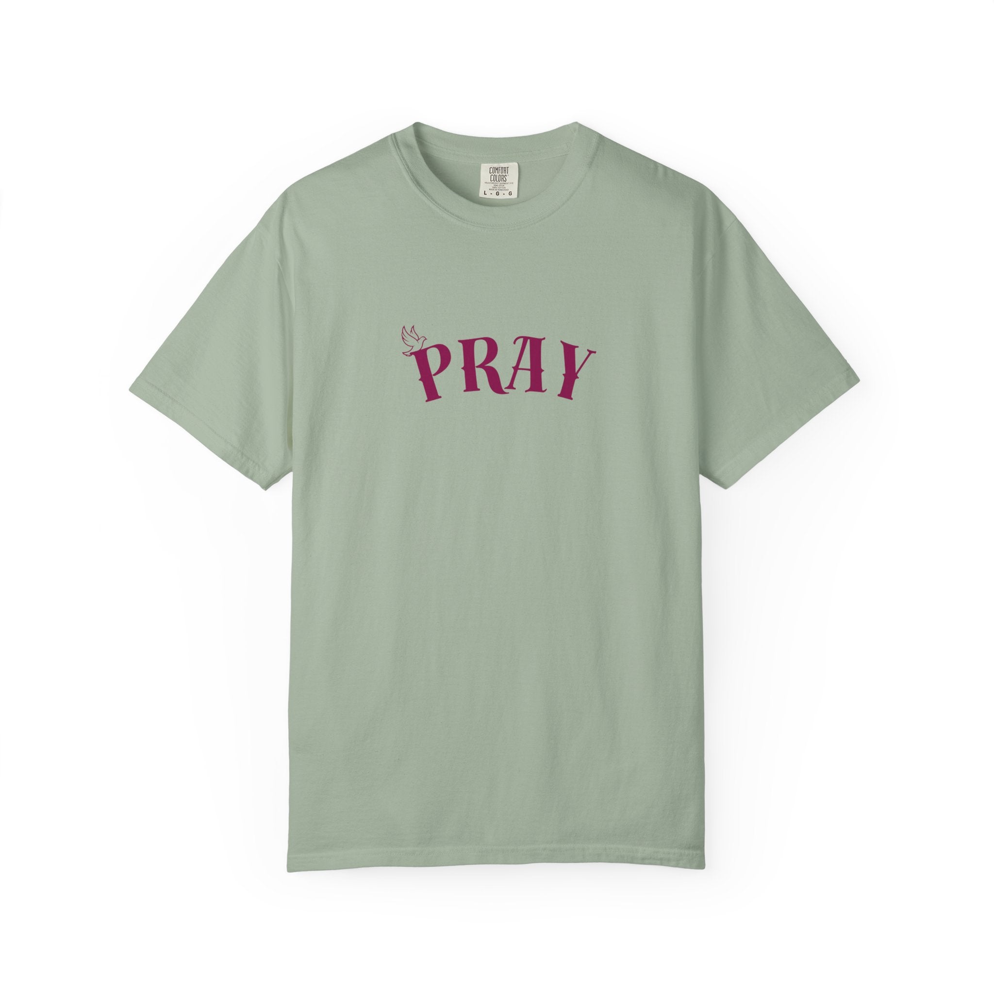Pray Graphic T-Shirt — "Pray" Front & Praying Hands Back Spiritual Tee