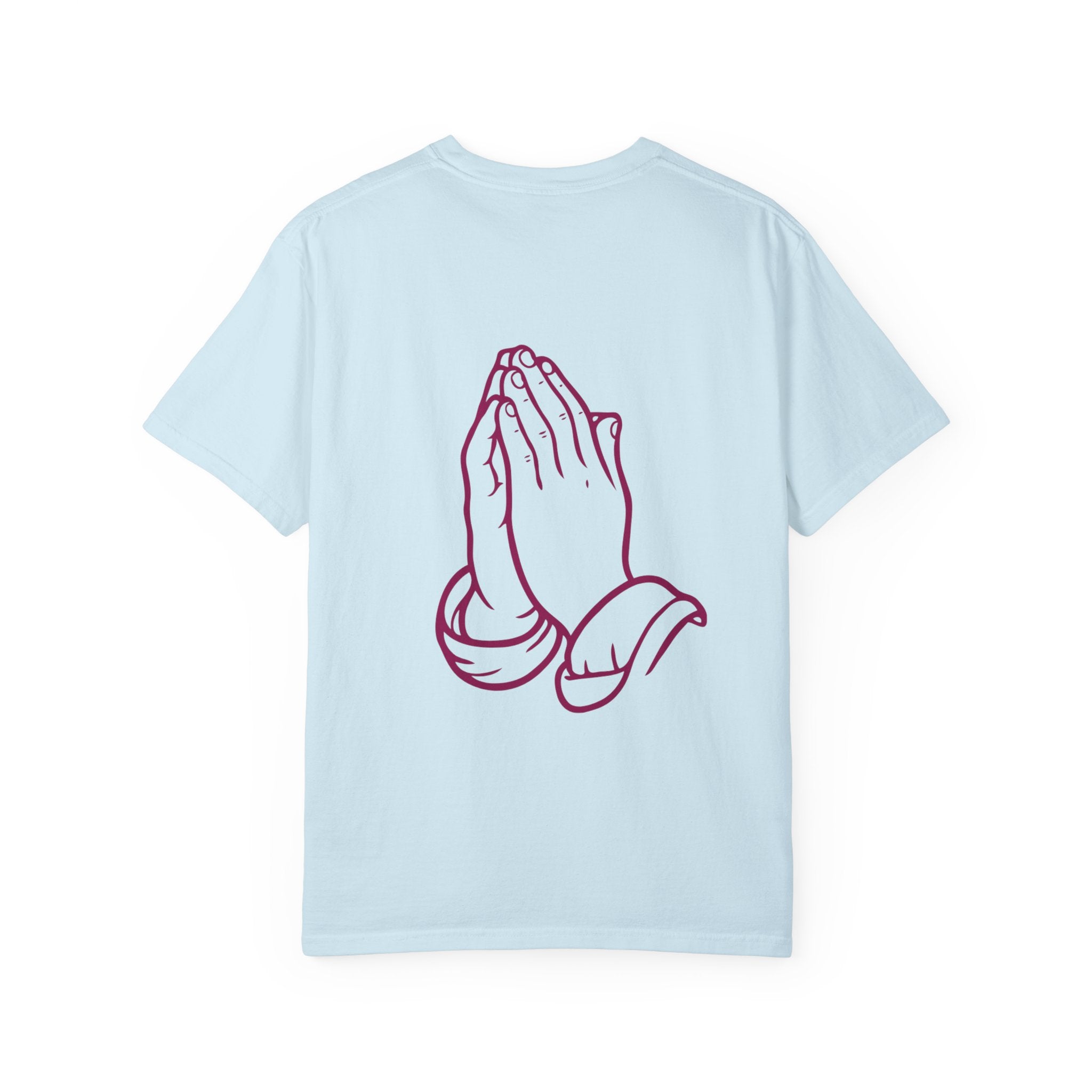 Pray Graphic T-Shirt — "Pray" Front & Praying Hands Back Spiritual Tee