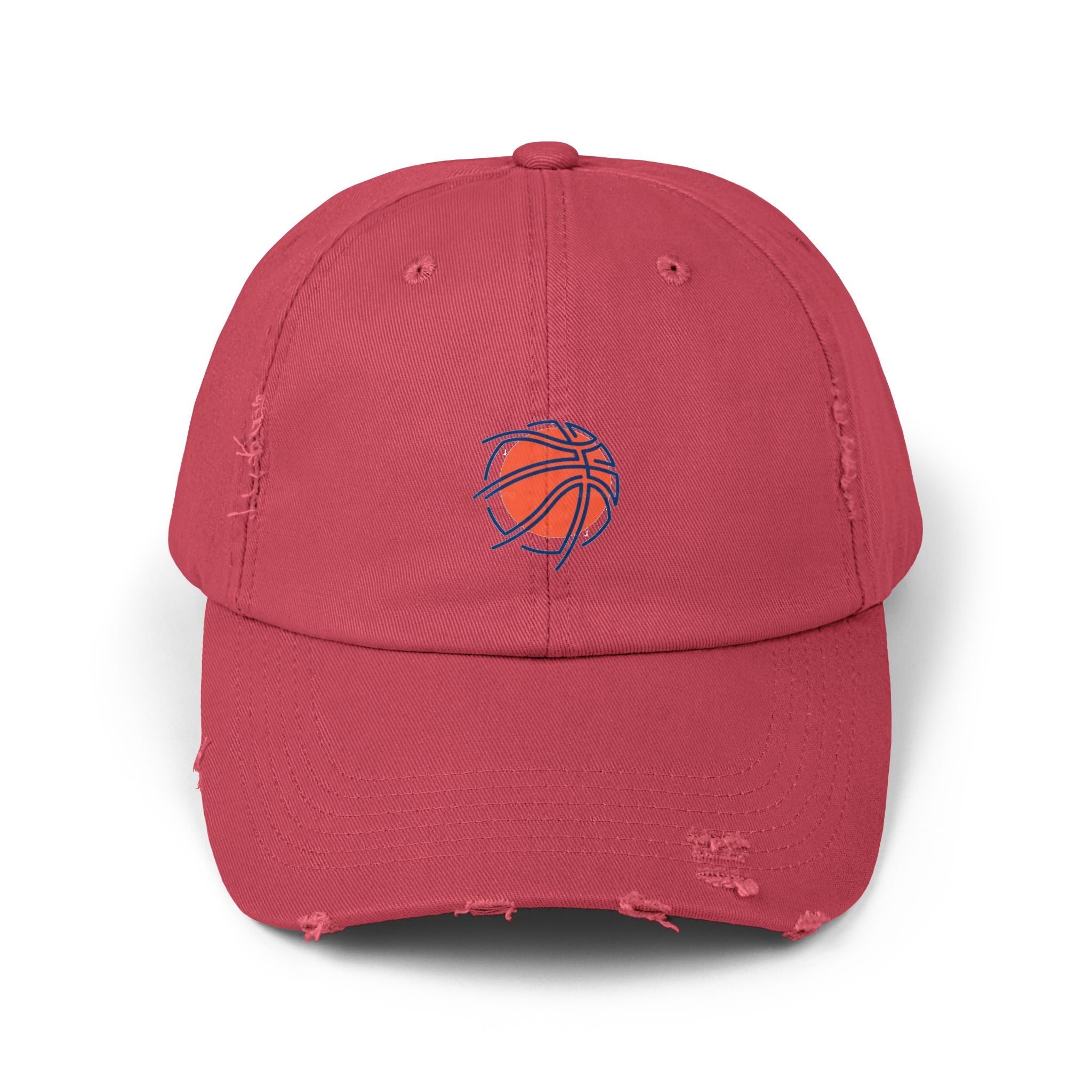 Distressed Basketball Dad Hat — Vintage Worn Hoop Cap