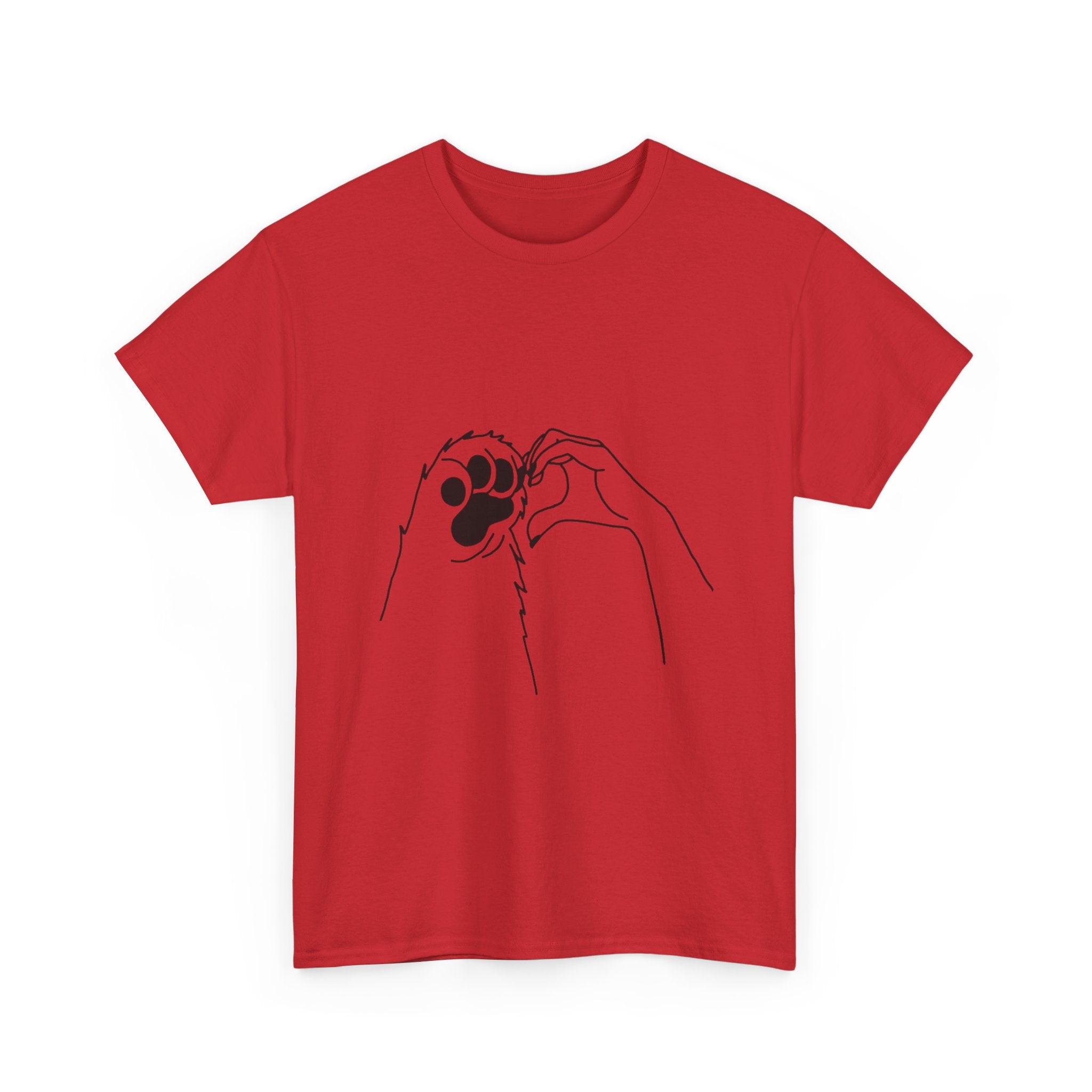 Cat Paw Print T‑Shirt — Minimal Line Art Pet Lover Tee