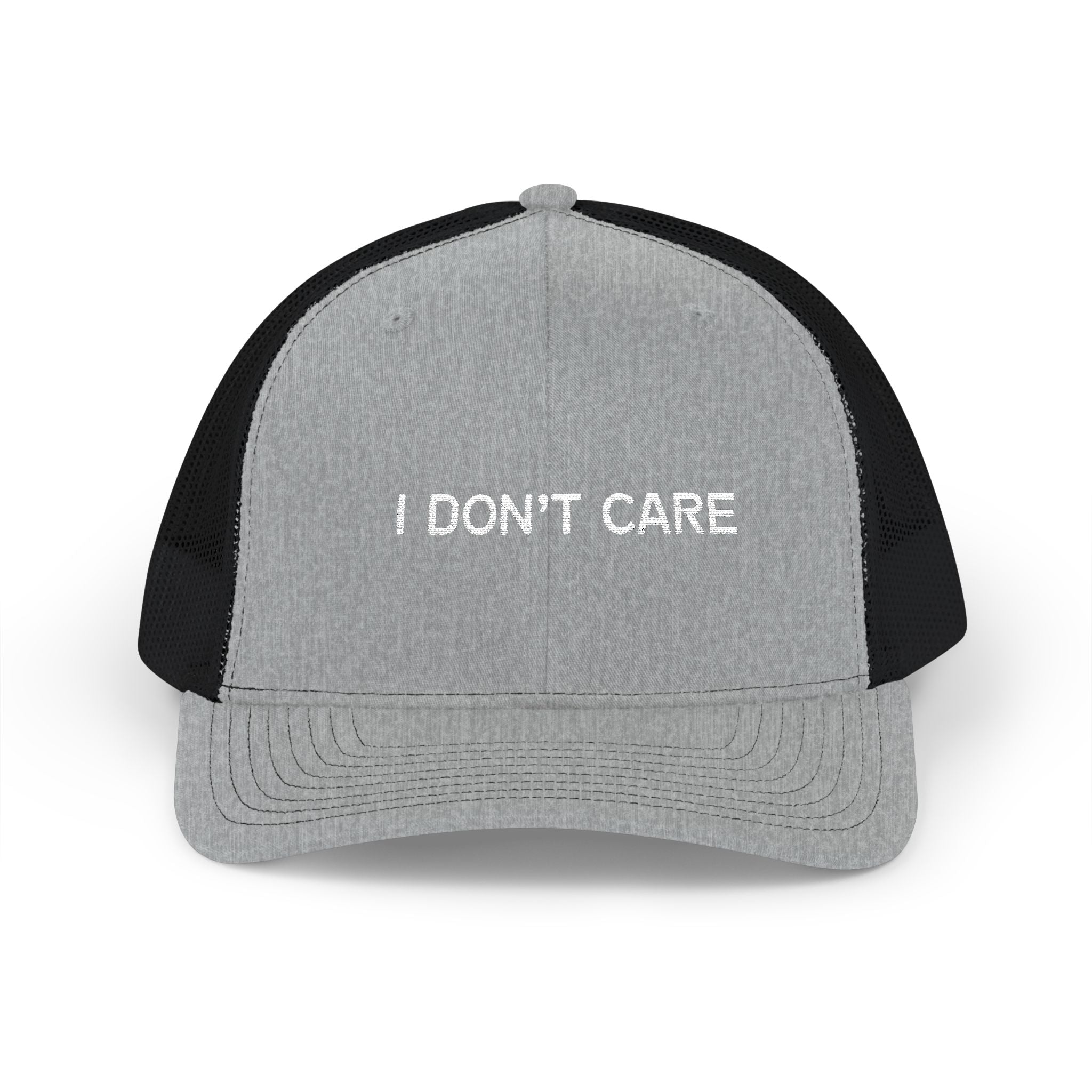 I Don't Care Embroidered Trucker Cap