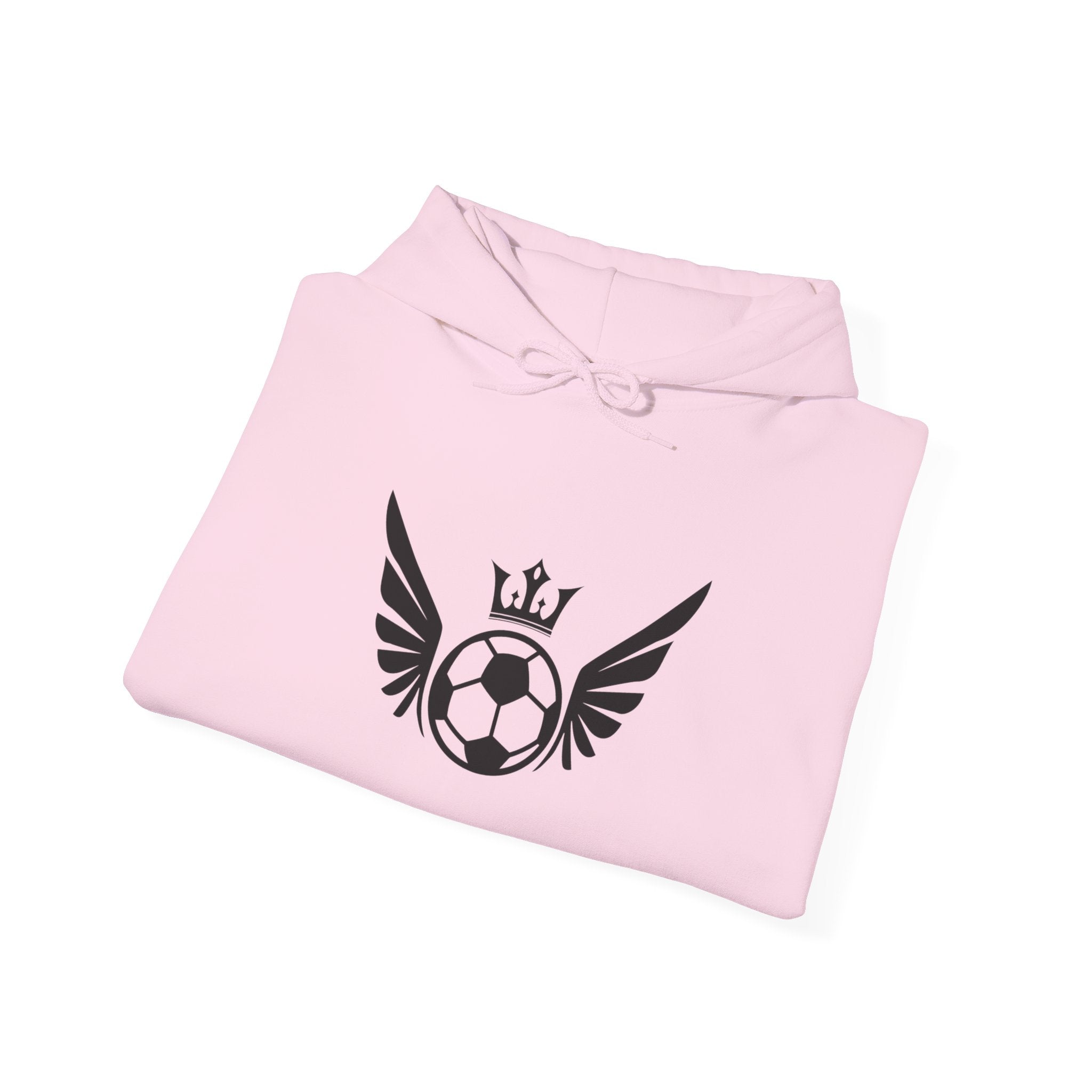 King of Soccer Winged Ball Hoodie — Crowned Football Graphic Sweatshirt