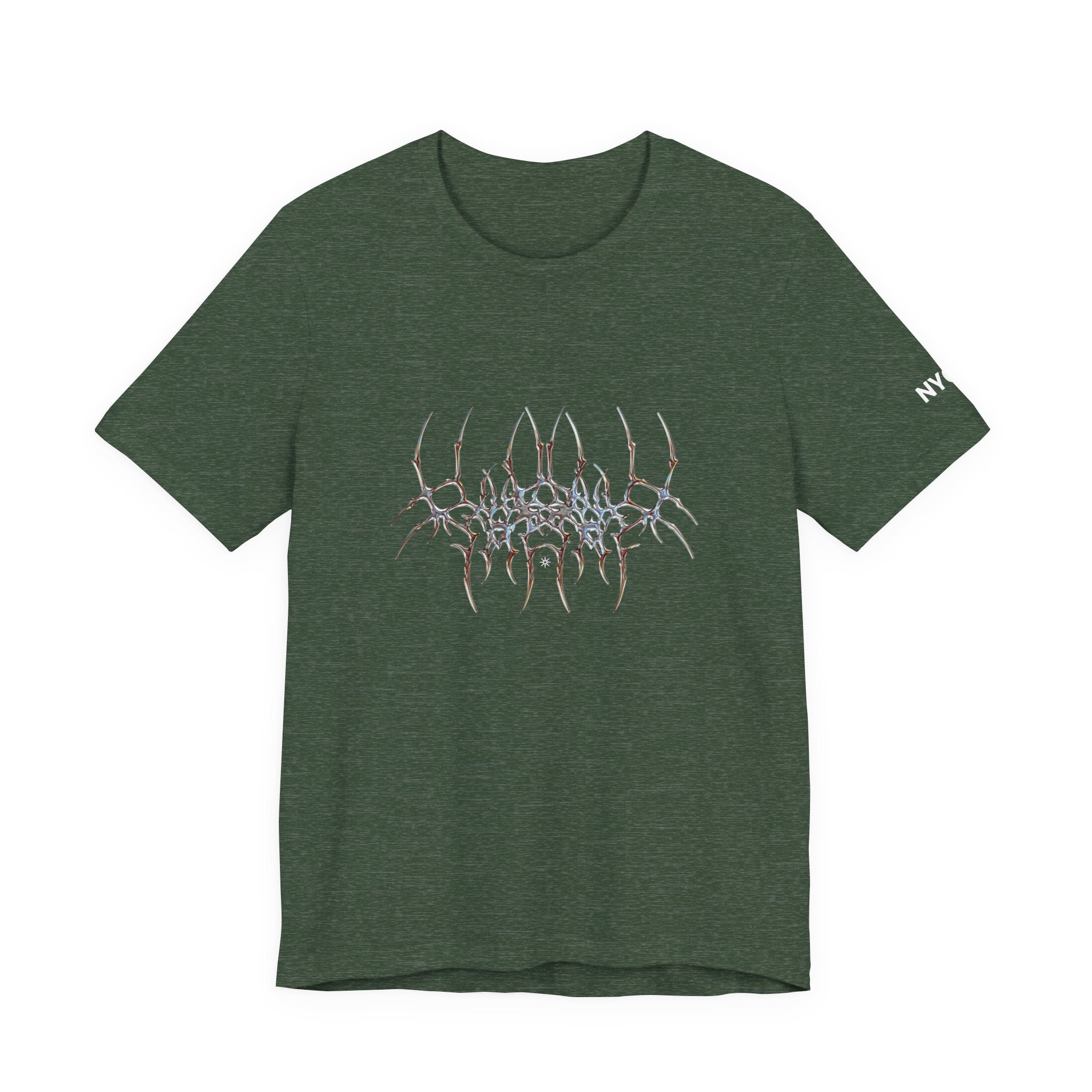 Gothic Spider Web Graphic Tee — Trippy Dark Metal Design