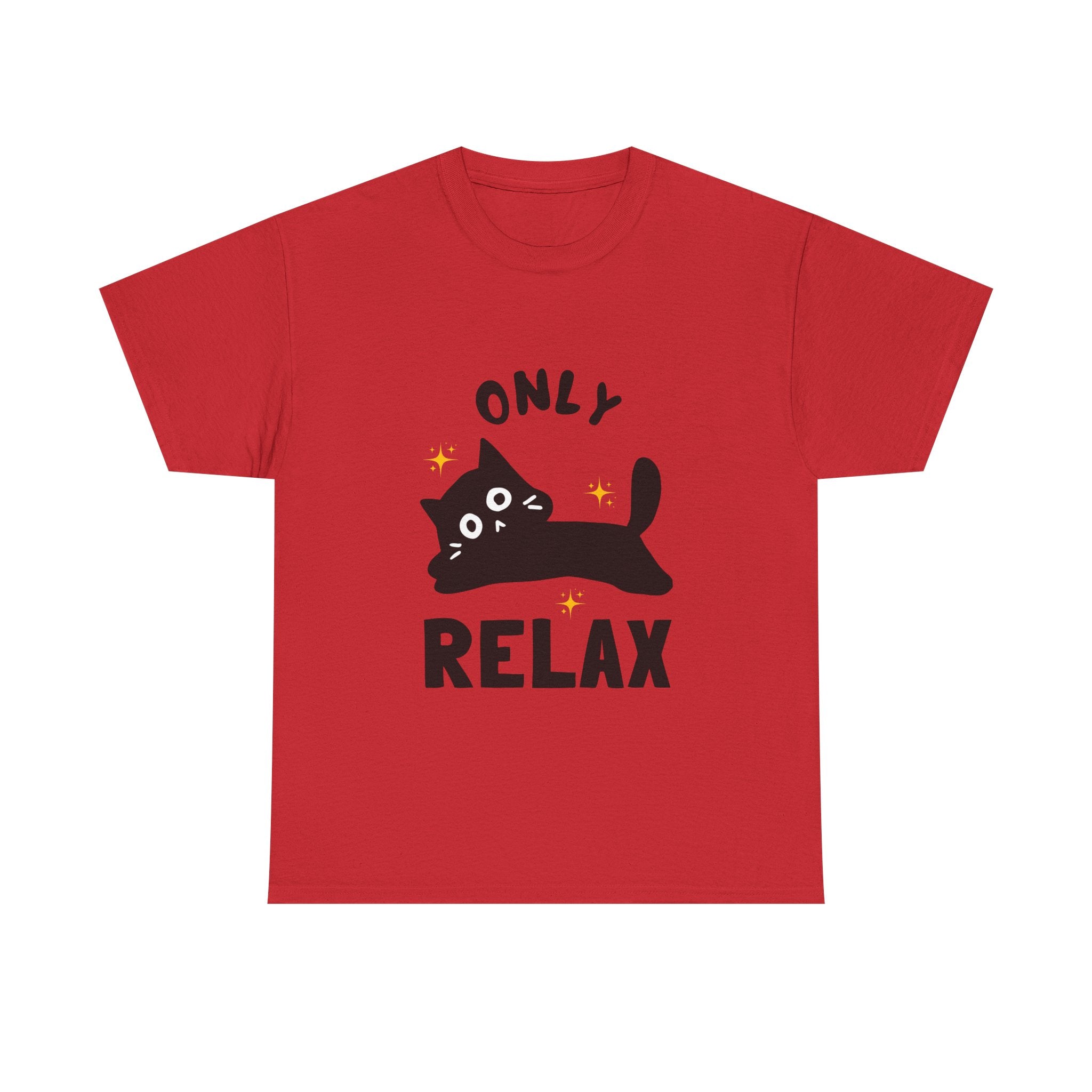 Cute Cat Relaxation Tee, Funny Cat Shirt, Gift for Cat Lovers, Casual Wear, Unisex Heavy Cotton Tee