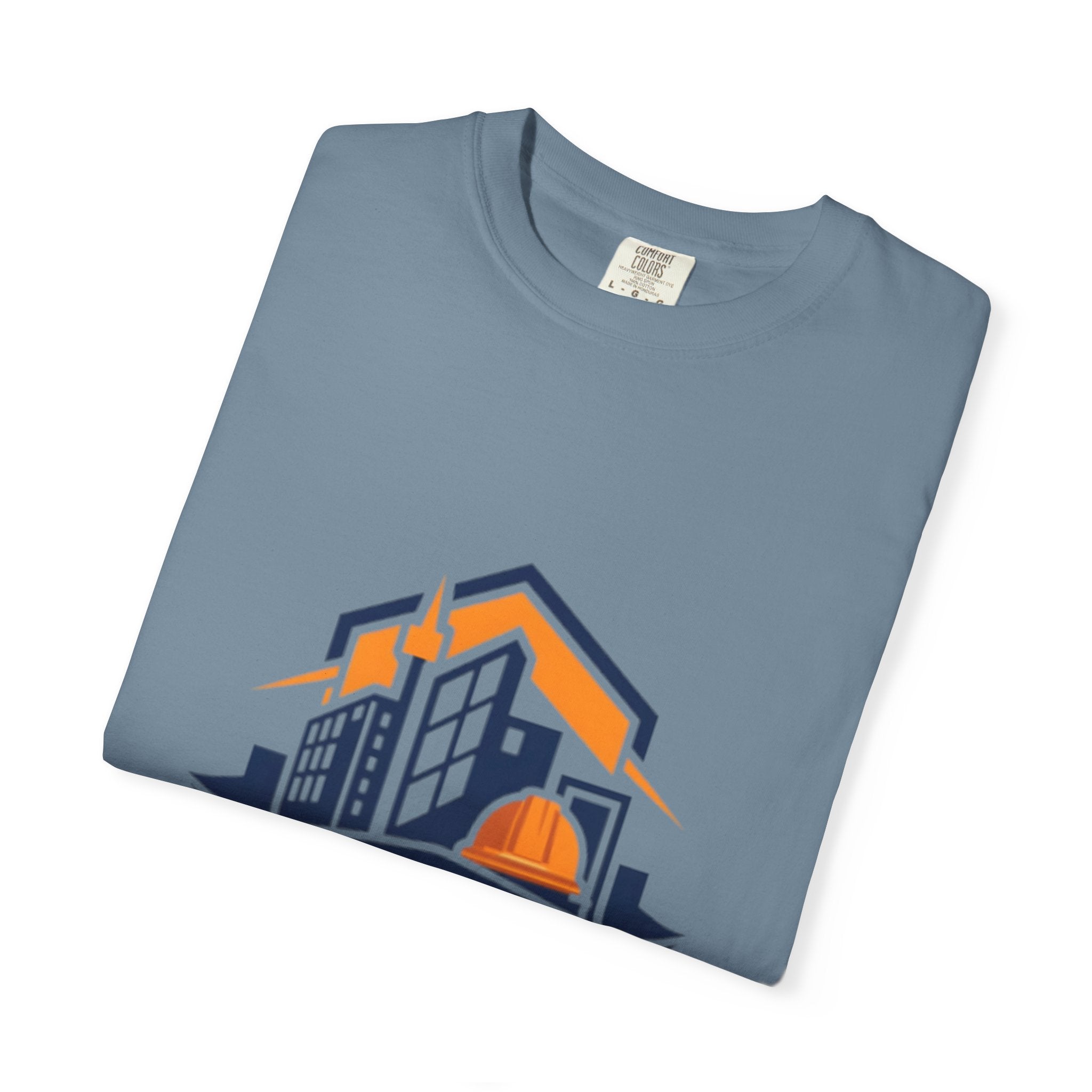 Real Estate Logo T-Shirt — Modern Cityscape Home Builder Graphic Tee