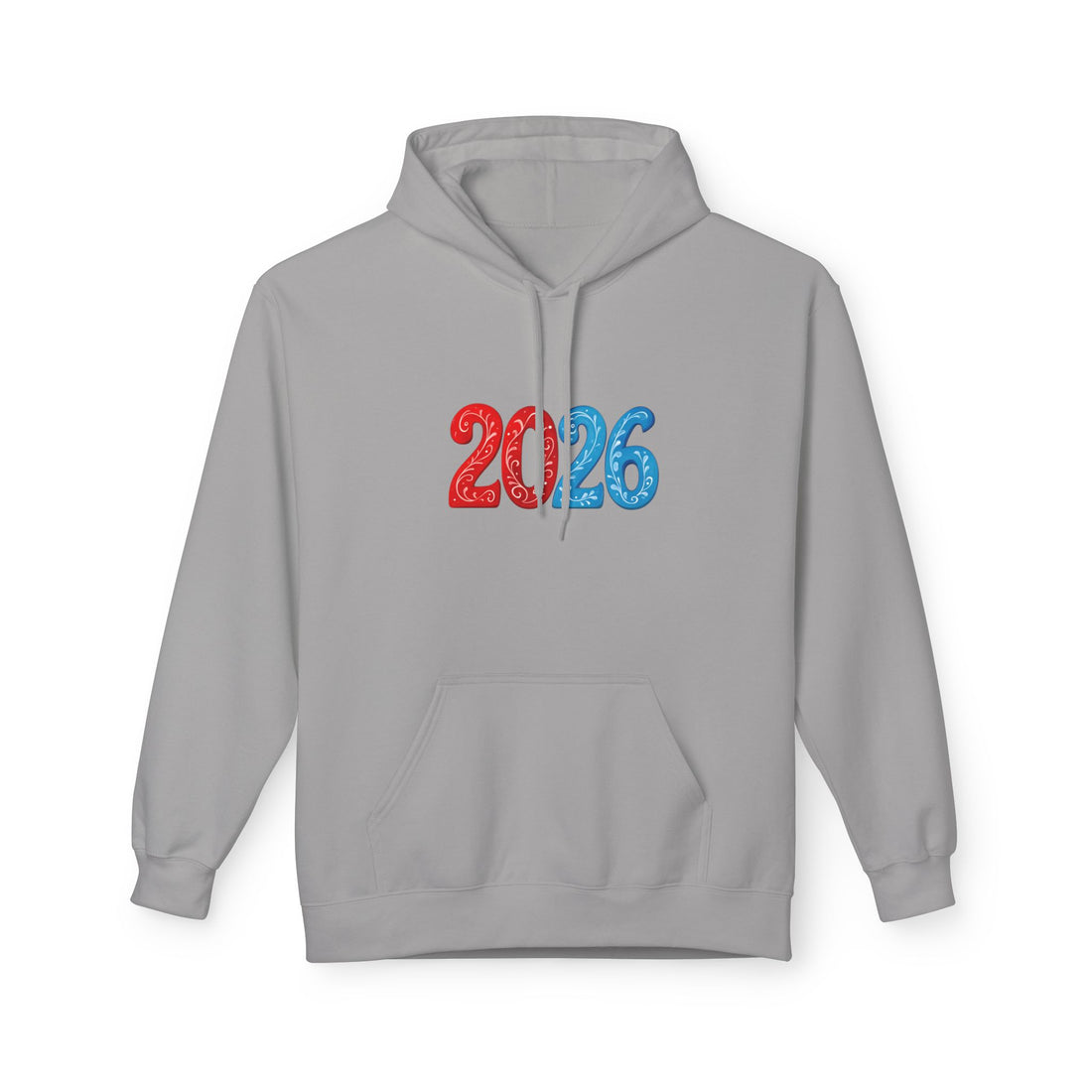 2026 Patriotic Hoodie - Red & Blue Distressed Year Design