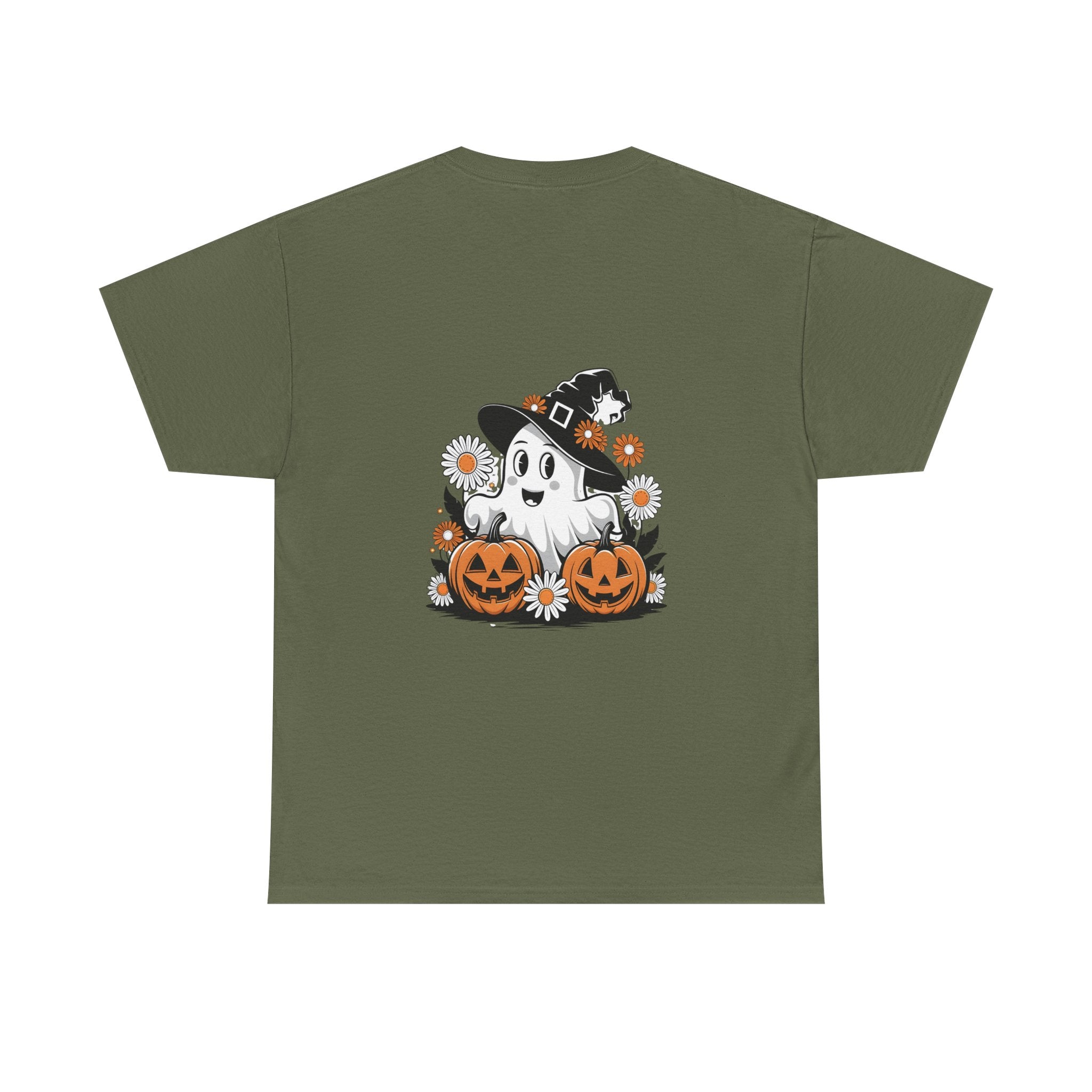 Halloween Ghost & Pumpkin Tee, Unisex Halloween Shirt, Spooky T-Shirt, Fall Fashion, Trick or Treat Top, Seasonal Apparel