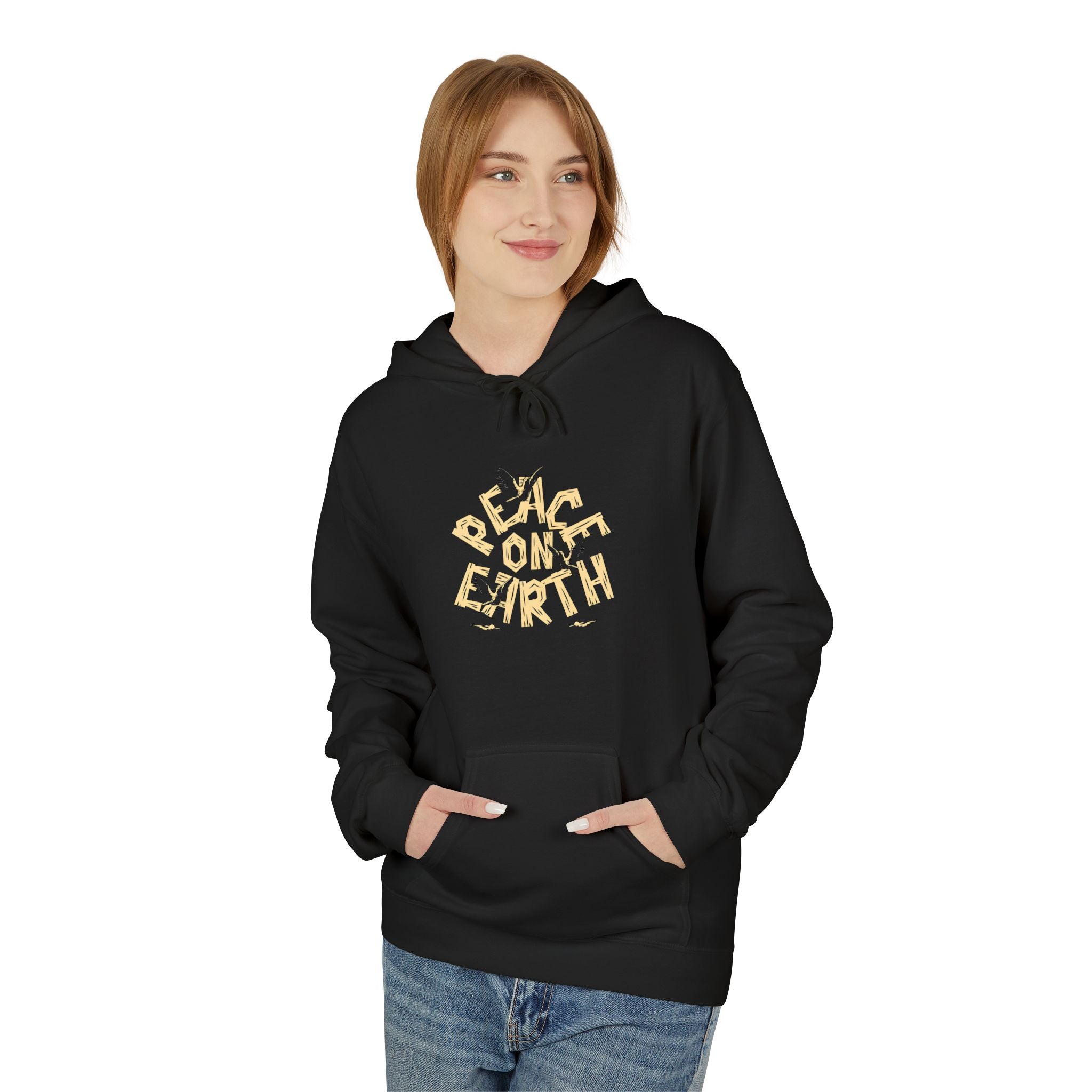 Peace on Earth Hoodie — Retro Sunburst Holiday Sweatshirt
