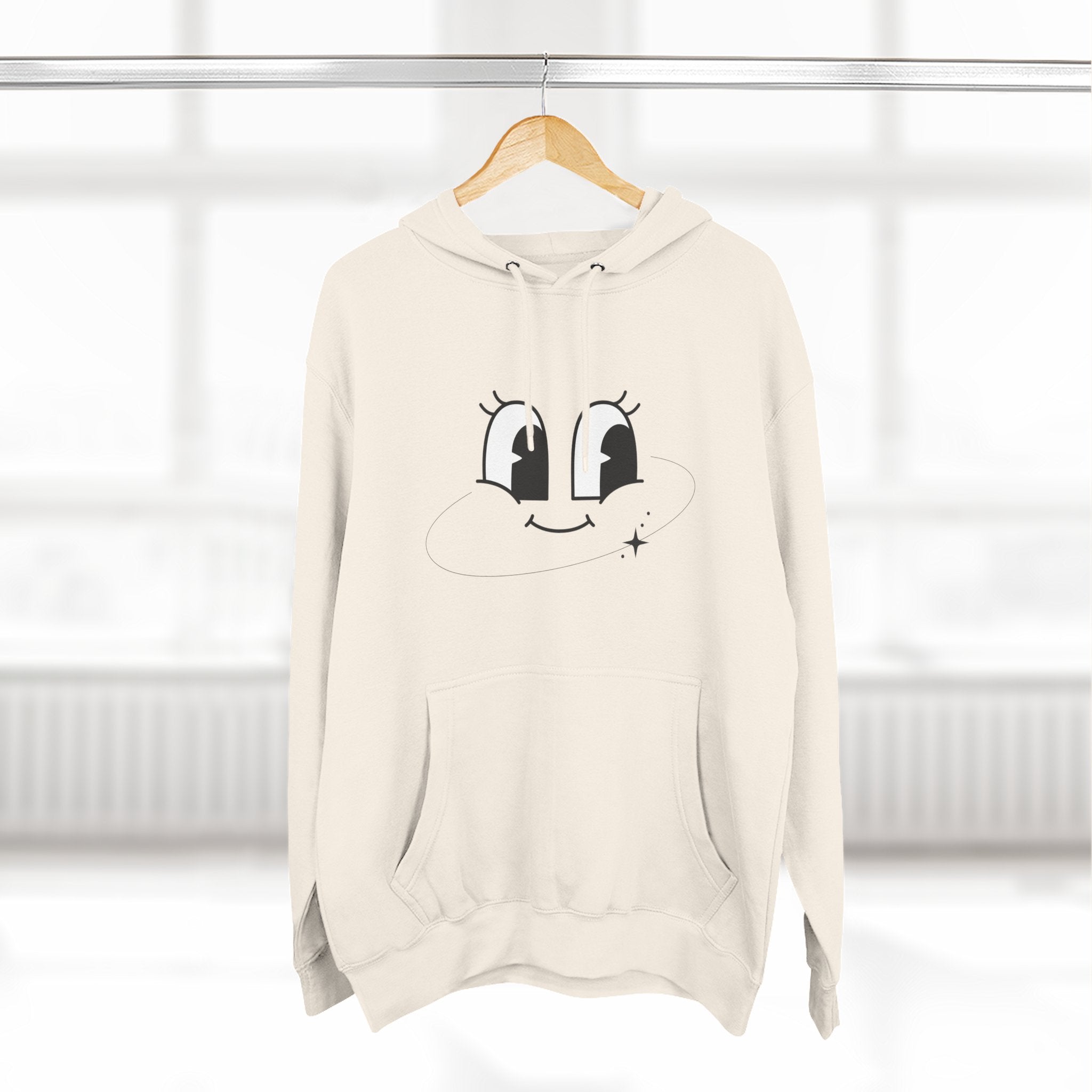 Smiley Face Fleece Hoodie - Cozy Unisex Sweatshirt for All Ages