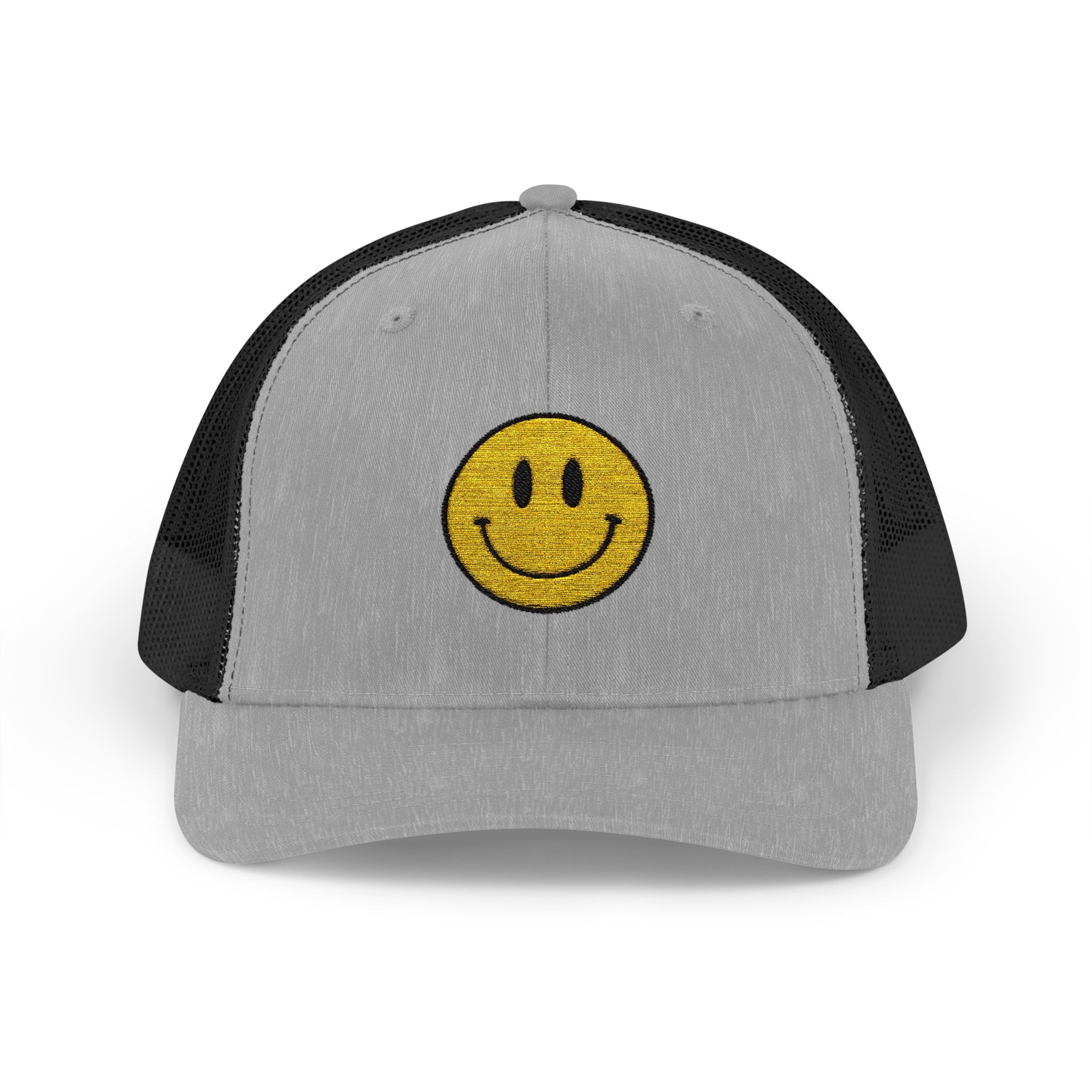 Happy Smile Snapback Trucker Cap - Playful Outdoor Hat, Perfect Gift for Friends, Festivals, Everyday Wear, Smiley Design