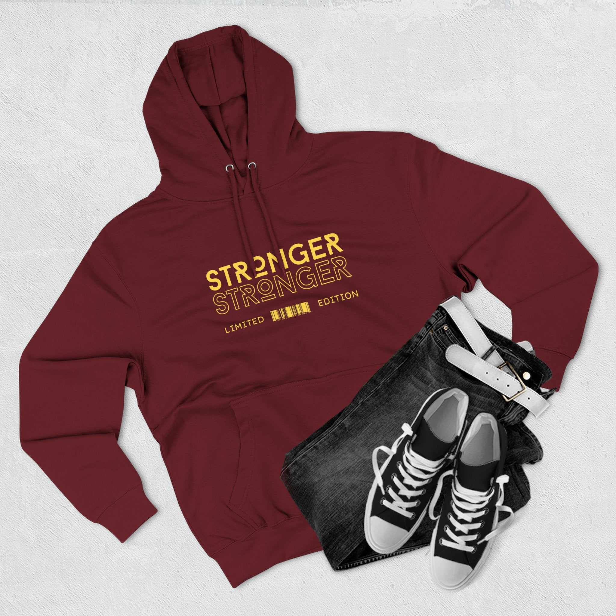 Stronger Stronger Limited Edition Hoodie — Motivational Graphic Fleece Hoodie