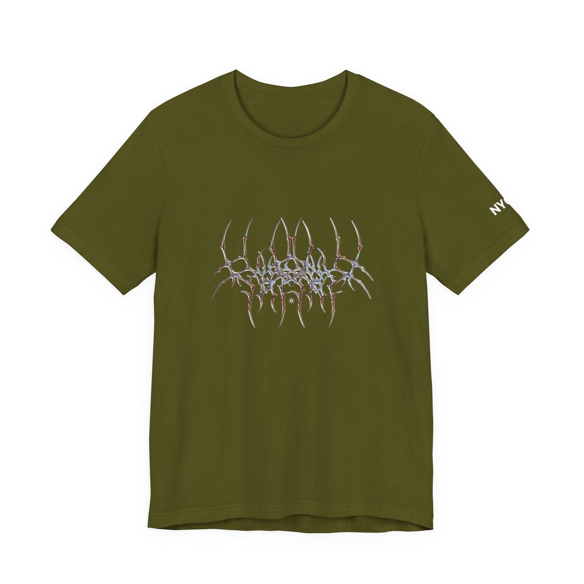 Gothic Spider Web Graphic Tee — Trippy Dark Metal Design