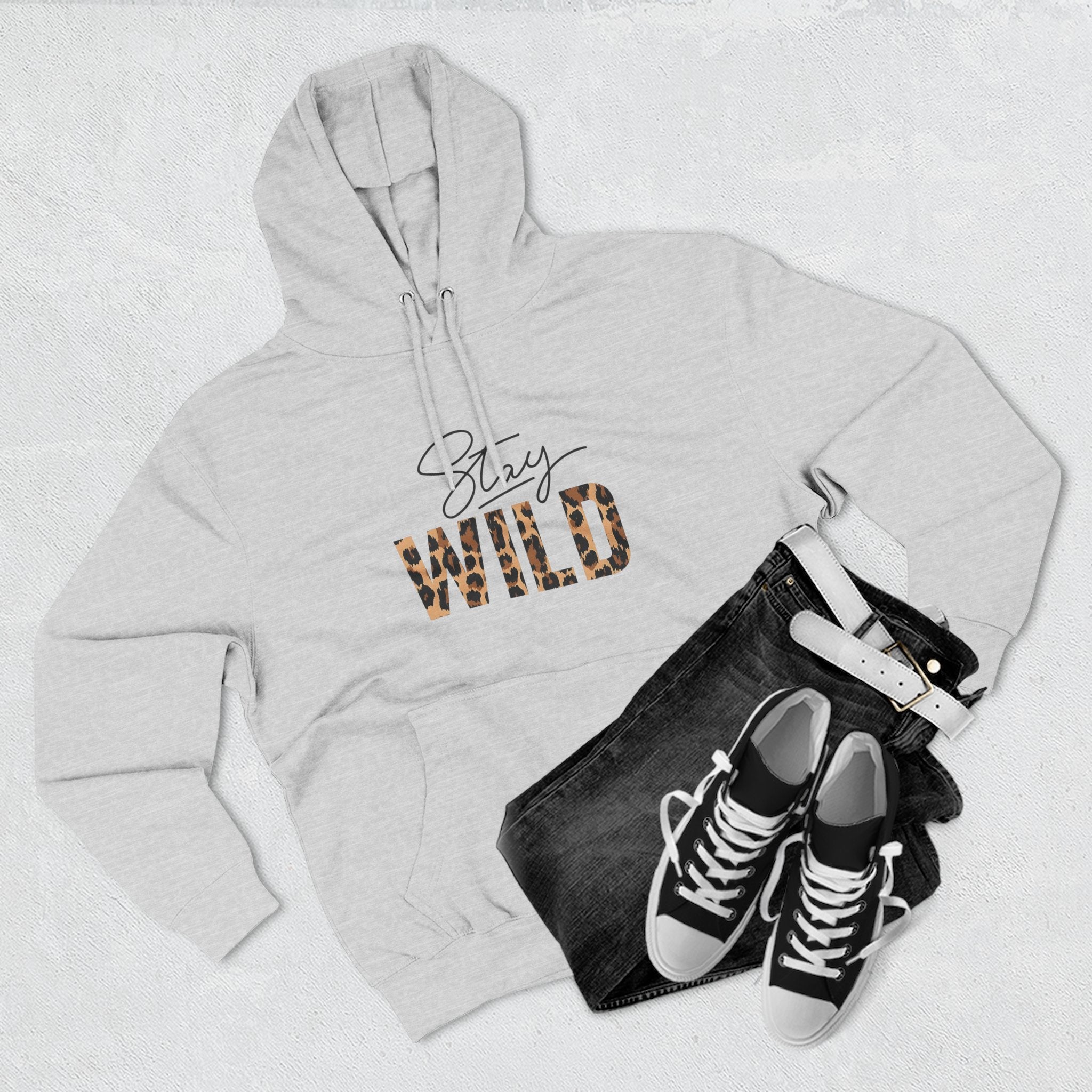 Stay Wild Fleece Hoodie - Cozy, Stylish, Perfect for Adventures, Great for Fall/Winter, Unique Gift Idea