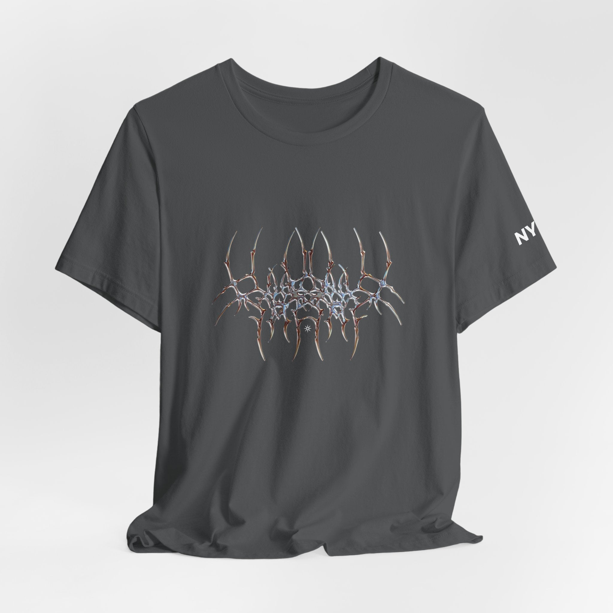 Gothic Spider Web Graphic Tee — Trippy Dark Metal Design