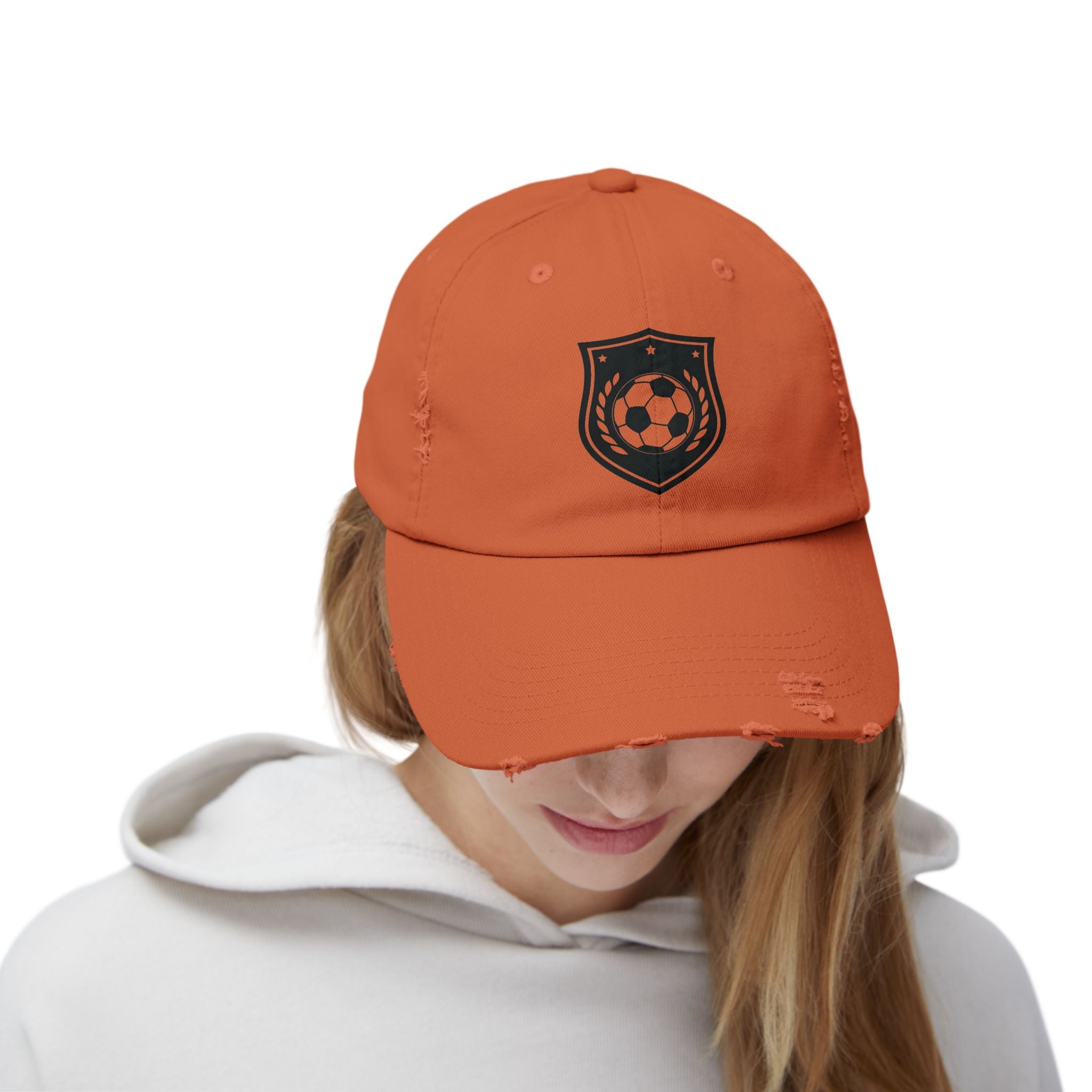 Distressed Soccer Emblem Cap — Vintage Soccer Dad Hat