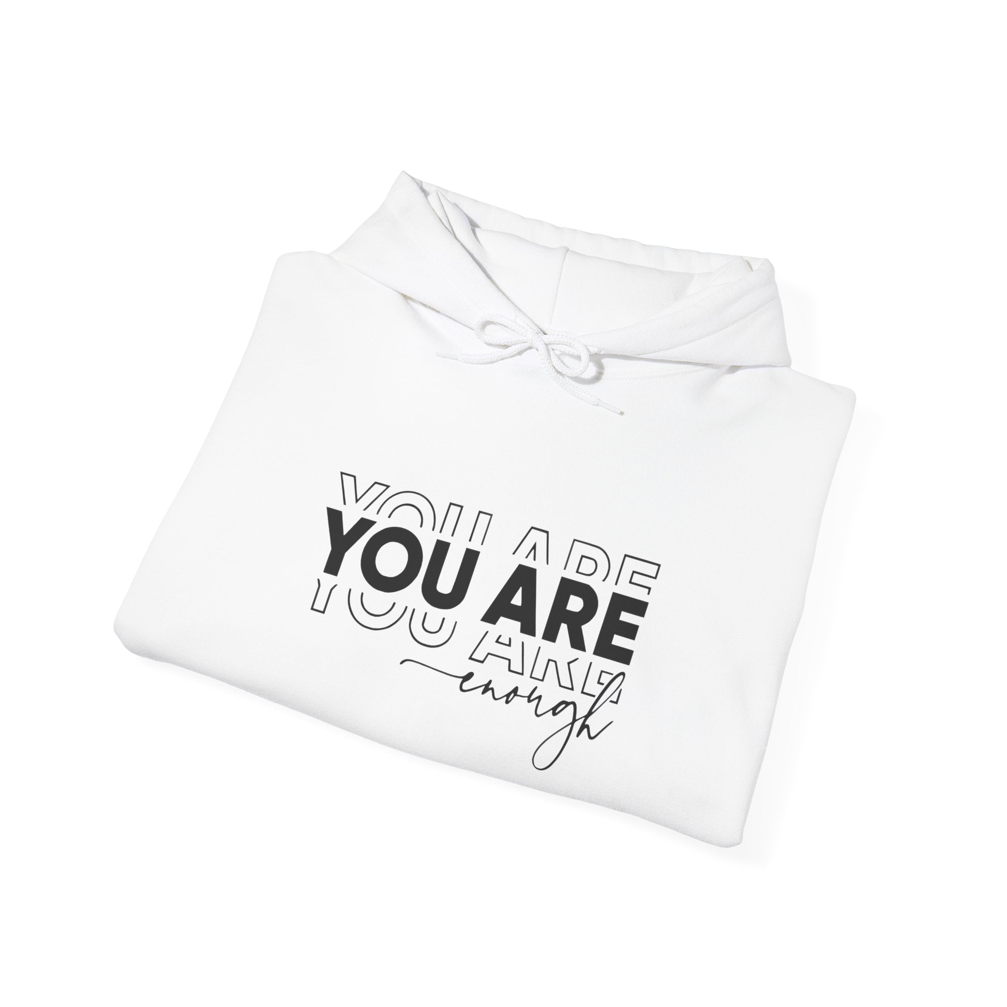 Unisex Heavy Blend™ Hoodie - You Are Enough Inspirational Sweatshirt, Motivational Gift, Casual Wear, Self-Love Hoodie, Cozy Fashion