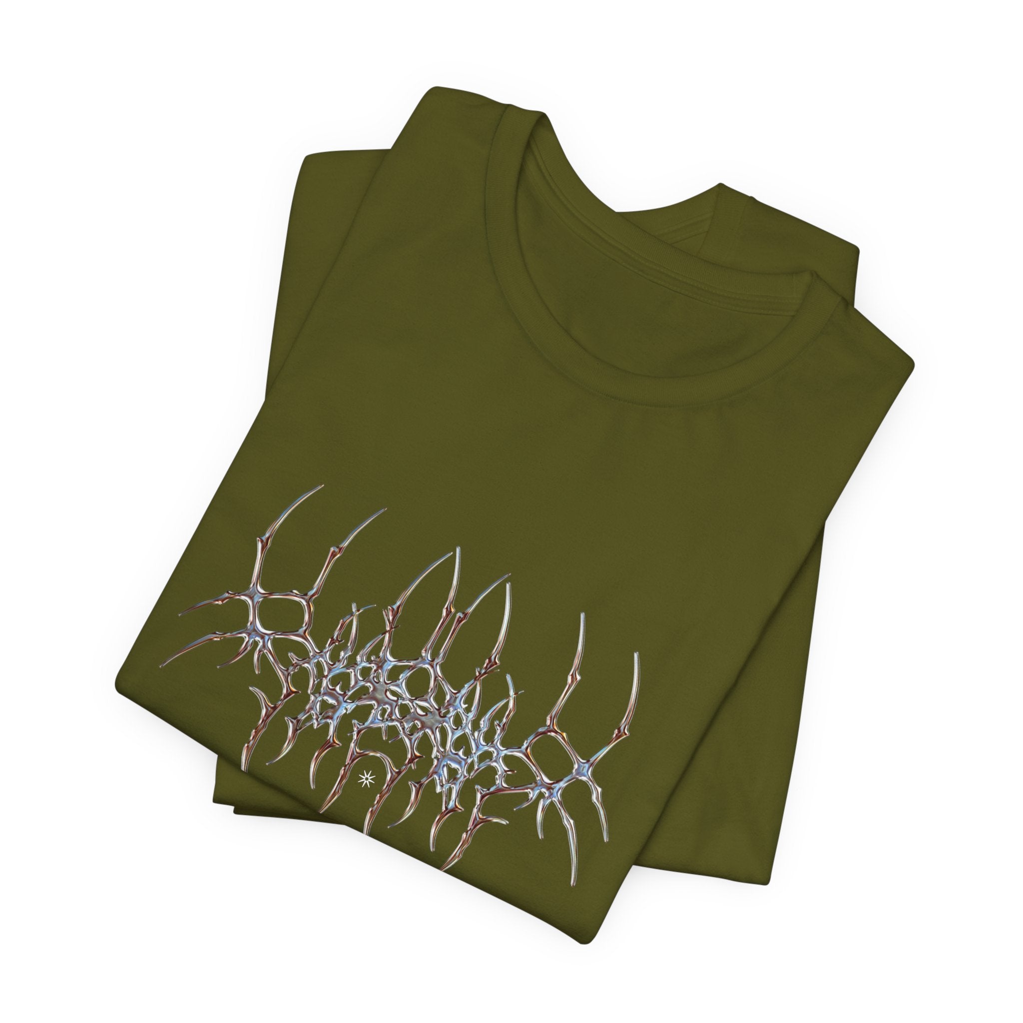 Gothic Spider Web Graphic Tee — Trippy Dark Metal Design